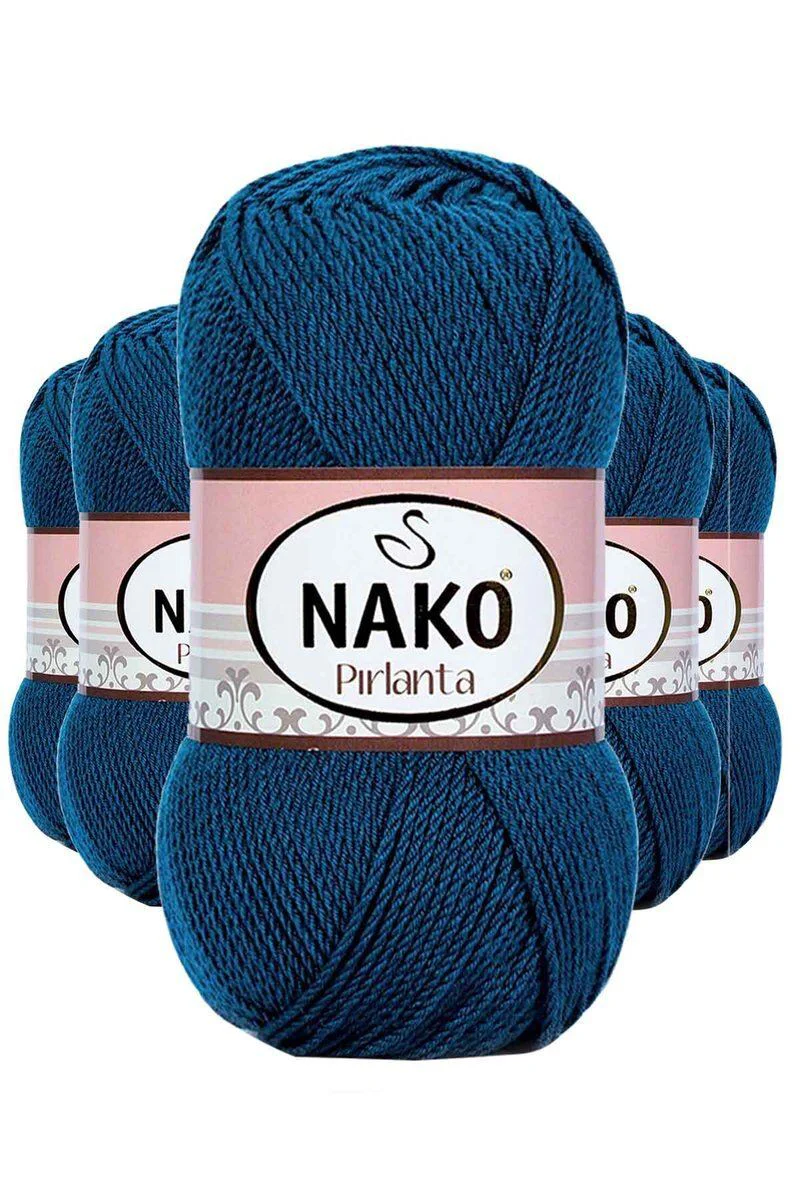Pırlanta Amigurumi El Örgü İpi 5'li Petrol Mavi - Nako ile Uyumlu Premium Mikro Akrilik Yün
