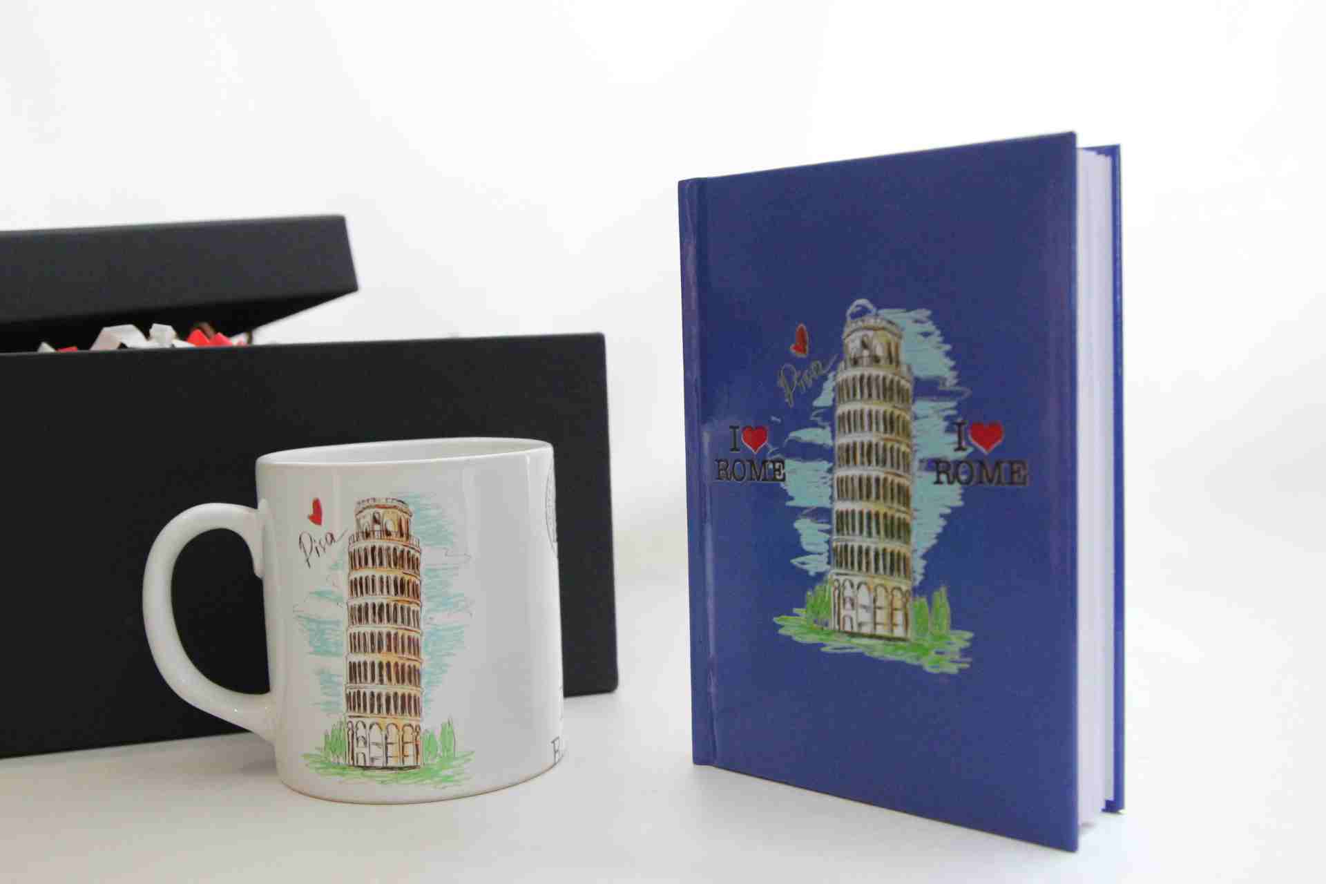 Pisa Temalı Kupa Bardak ve Defter Hediye Kutusu
