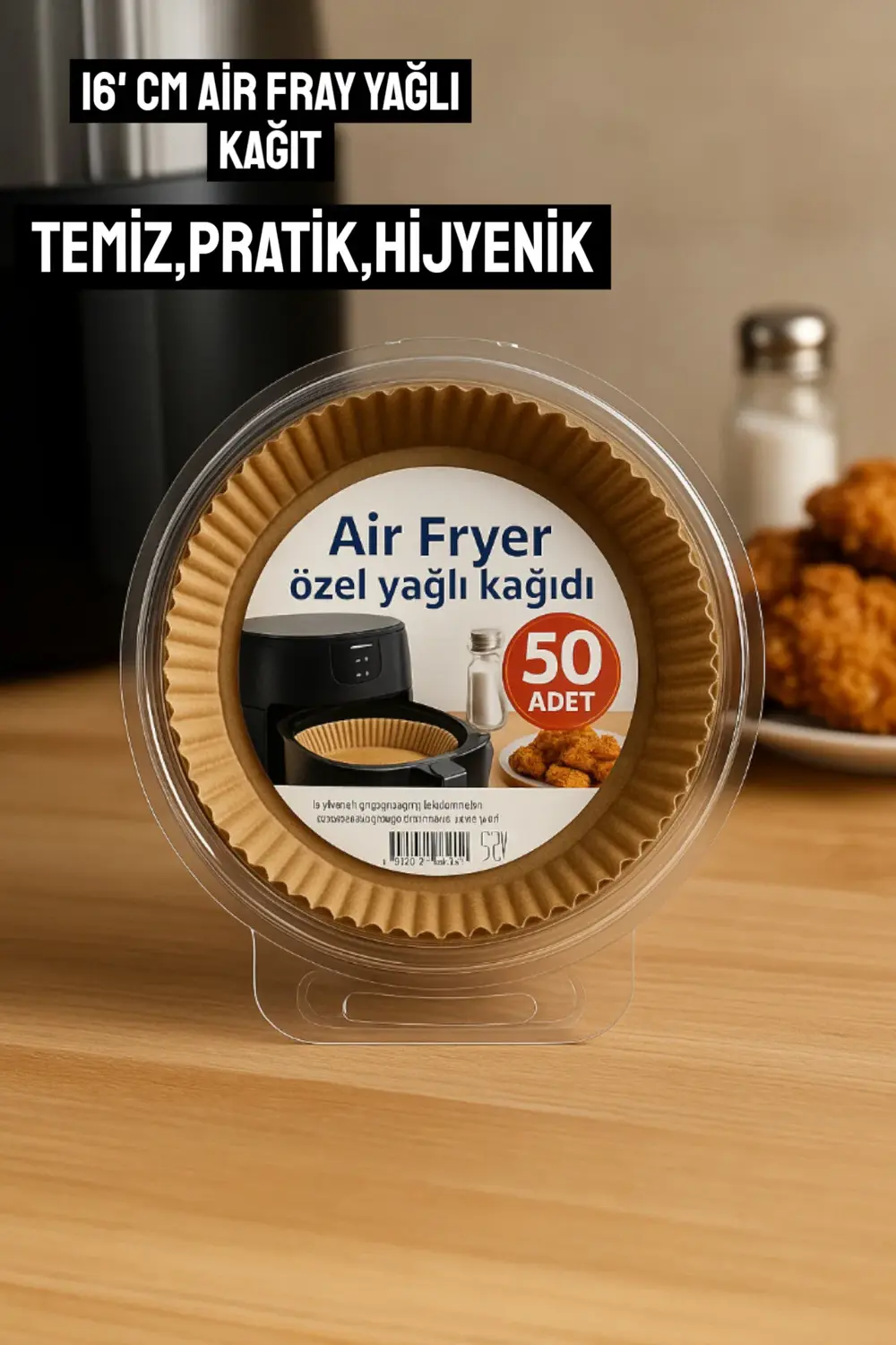 Pişirme Kağıdı 16'cm Airfryer Yağlı Kağıt Tüm Markalara Uyumlu 50