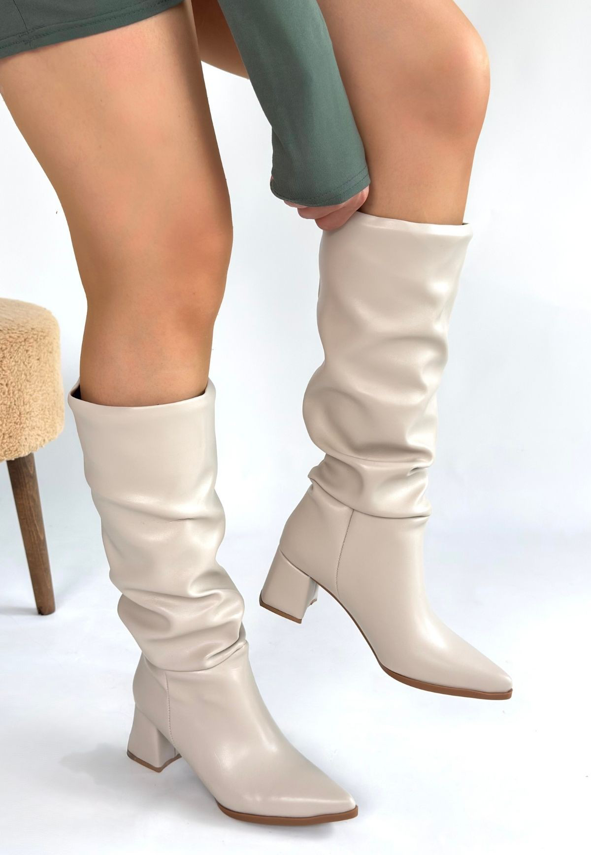 Pitay Ten Cilt Topuklu Çizme Pitay Ten Cilt Topuklu Çizme