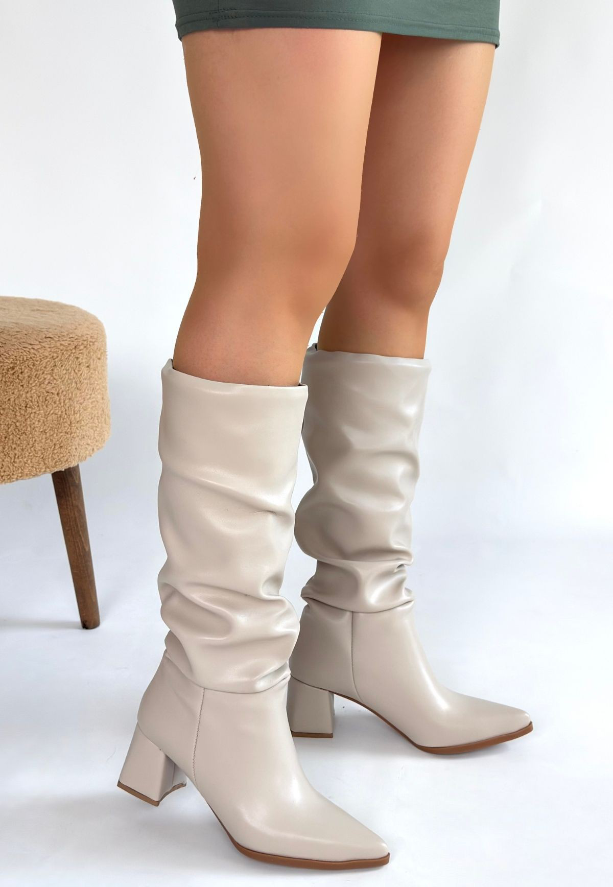 Pitay Ten Cilt Topuklu Çizme Pitay Ten Cilt Topuklu Çizme