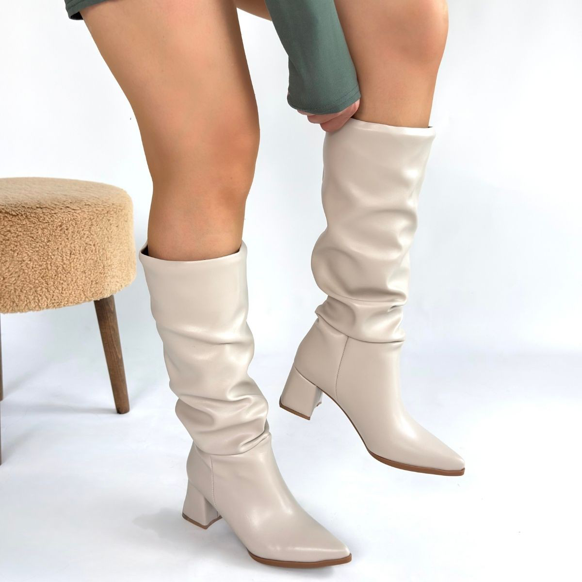 Pitay Ten Cilt Topuklu Çizme Pitay Ten Cilt Topuklu Çizme