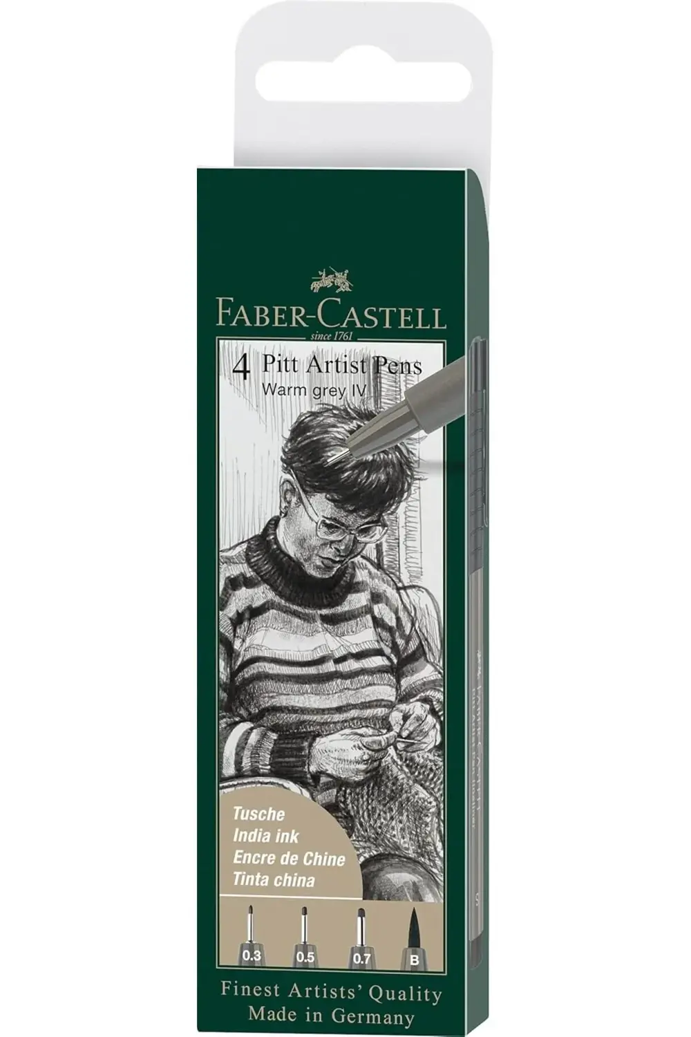 Pitt Artist Pen Çizim Kalemi Seti, 4’lü (S, F, M, B Uç), Suya ve