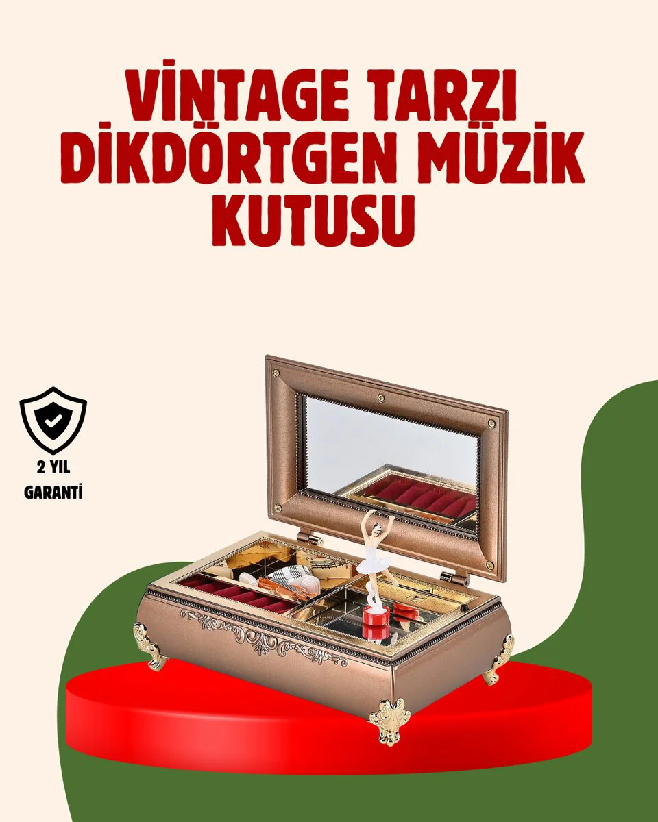 Piyano Şeklinde Balerinli Müzik Kutusu Takı Bölmeli Şık Model - Klasik Dekorasyon ve Pratik Hediye