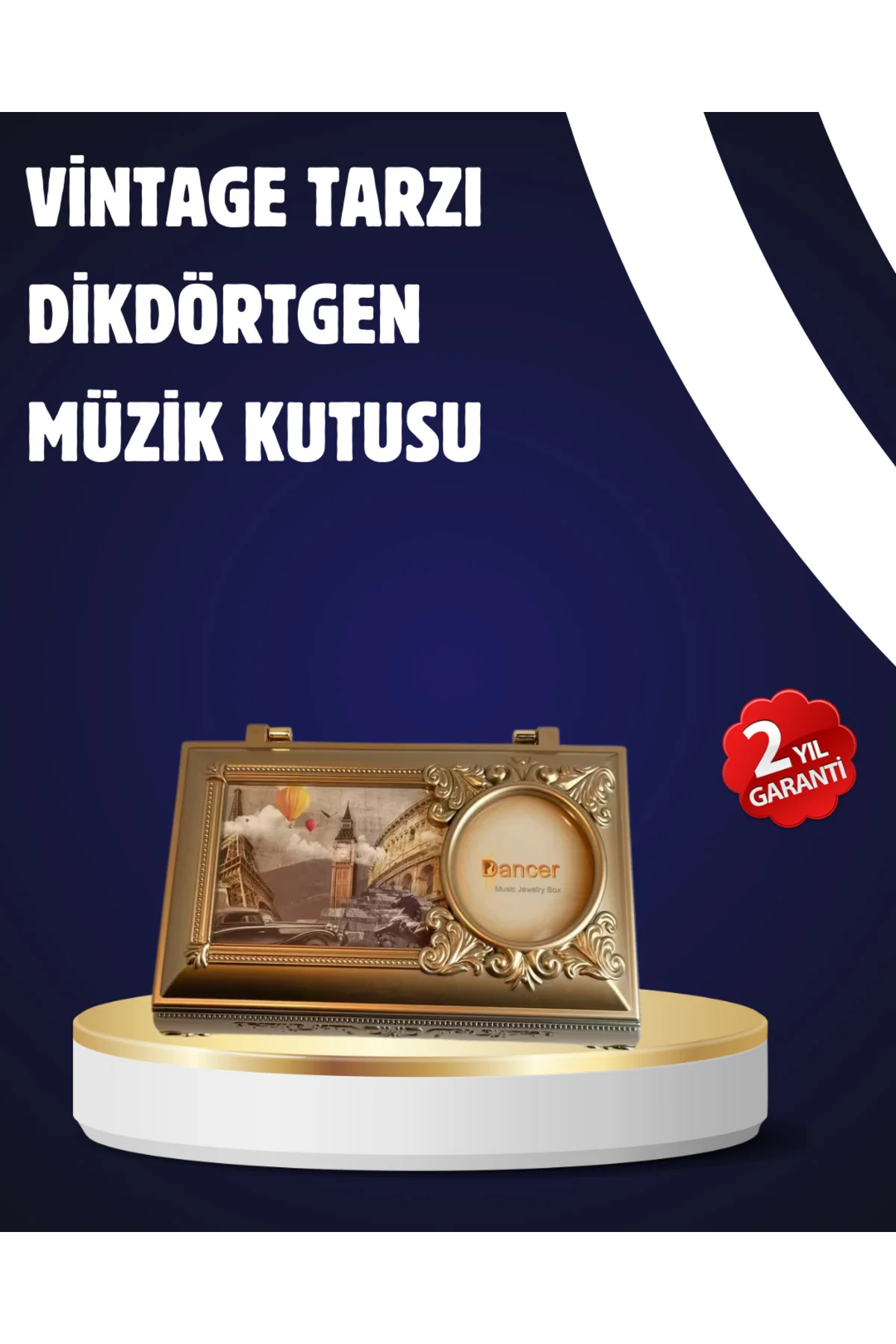 Piyano Tasarım Müzik Kutusu Balerin Figürü ve Takı Bölmeli