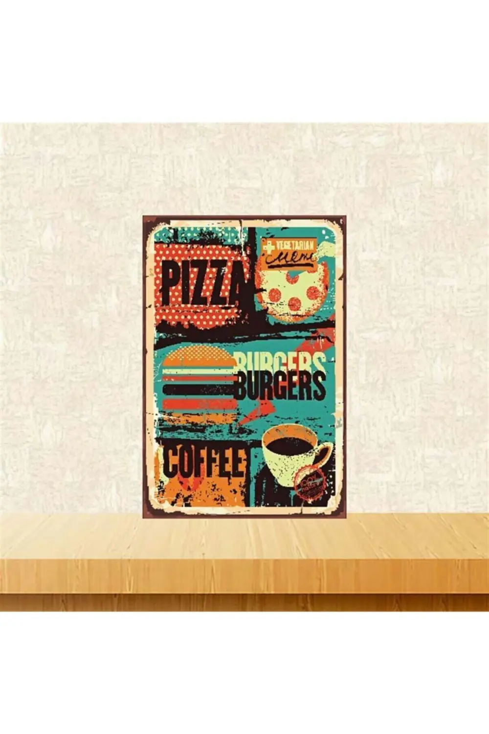 Pizza Burgers Retro Ahşap Poster 20-30 Cm Fiyatı, Yorumları ve Özellikleri
