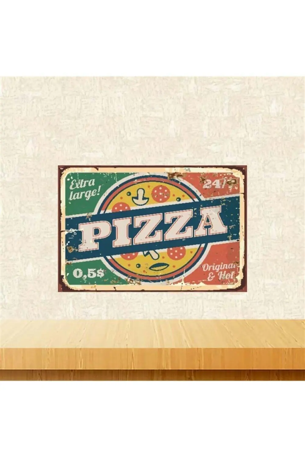 Pizza Retro Ahşap Poster 20-30 Cm Tkfx4039