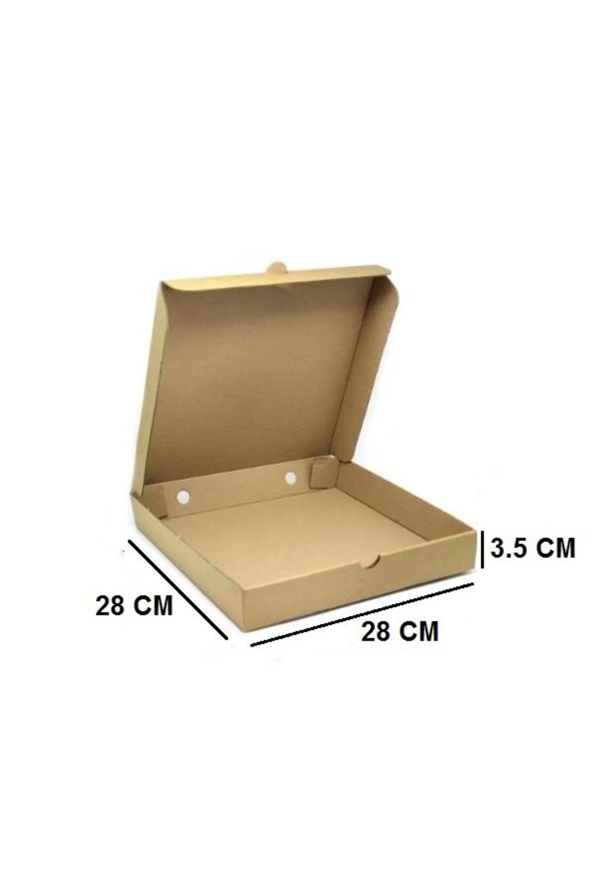 Pizza Taşıma Kutusu 28x28x3,5 Cm Esmer 25 Adet