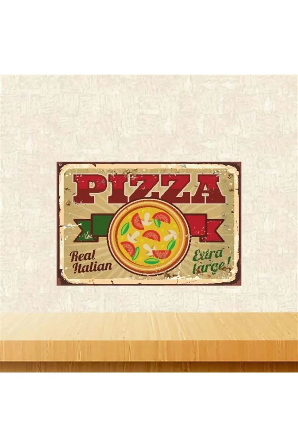 Pizza Temalı Retro Ahşap Tablo Tkfx4049 20 30 Cm
