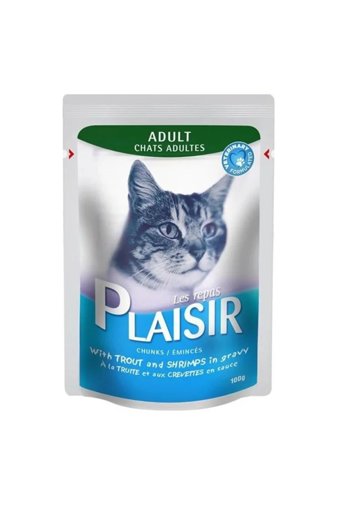 Plaisir Pouch Alabalıklı Karidesli Kedi Konservesi 100 gr