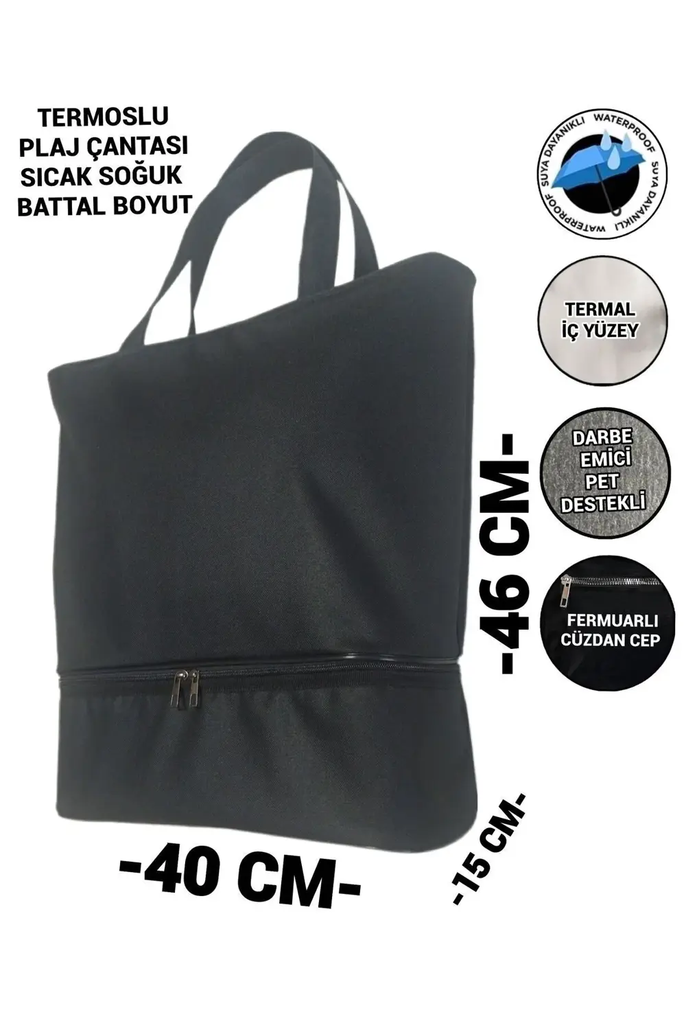 PLAJ ÇANTASI TERMOSLU SICAK SOĞUK KULLANIM BATTAL BOYUT