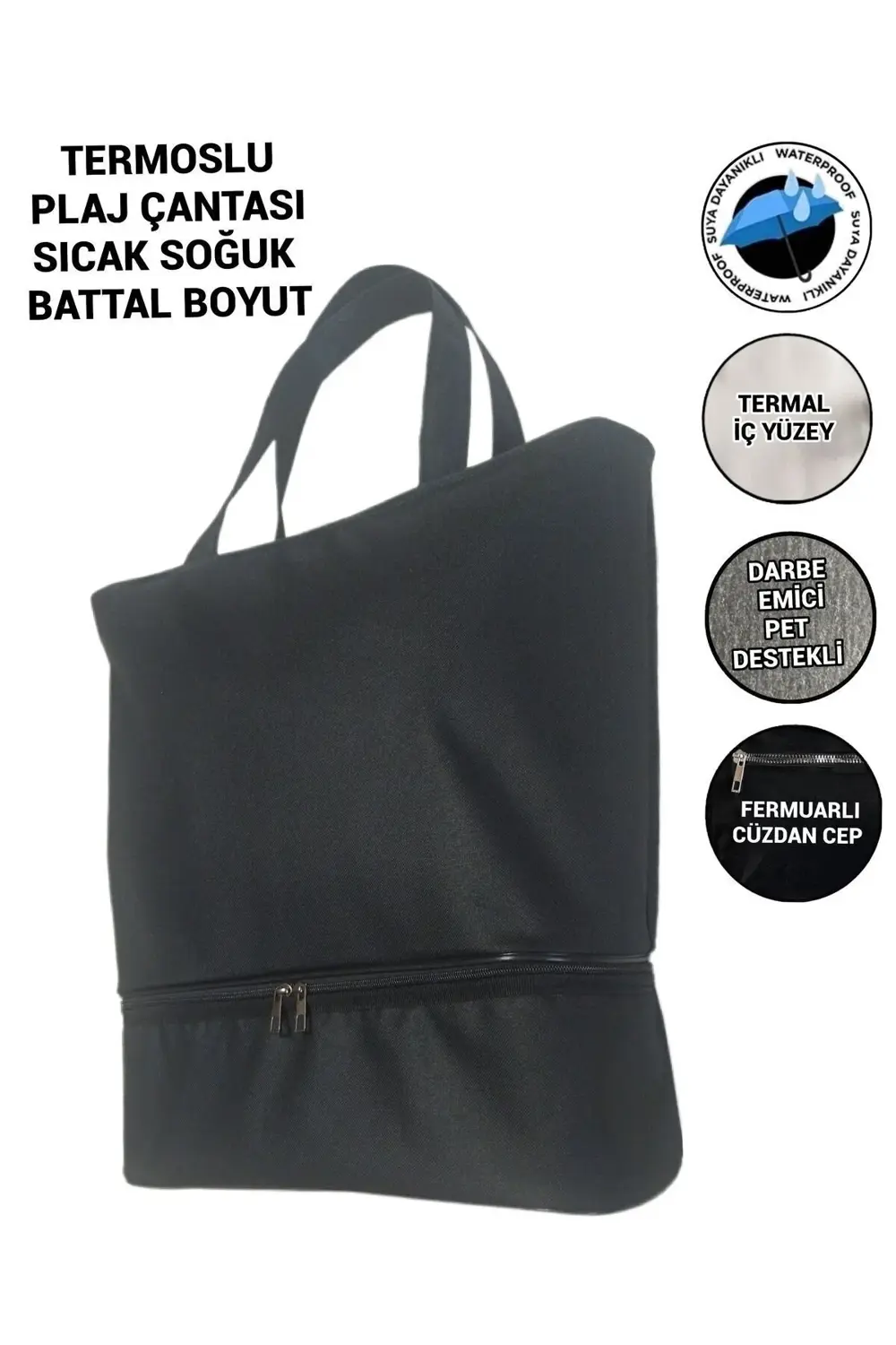 PLAJ ÇANTASI TERMOSLU SICAK SOĞUK KULLANIM BATTAL BOYUT