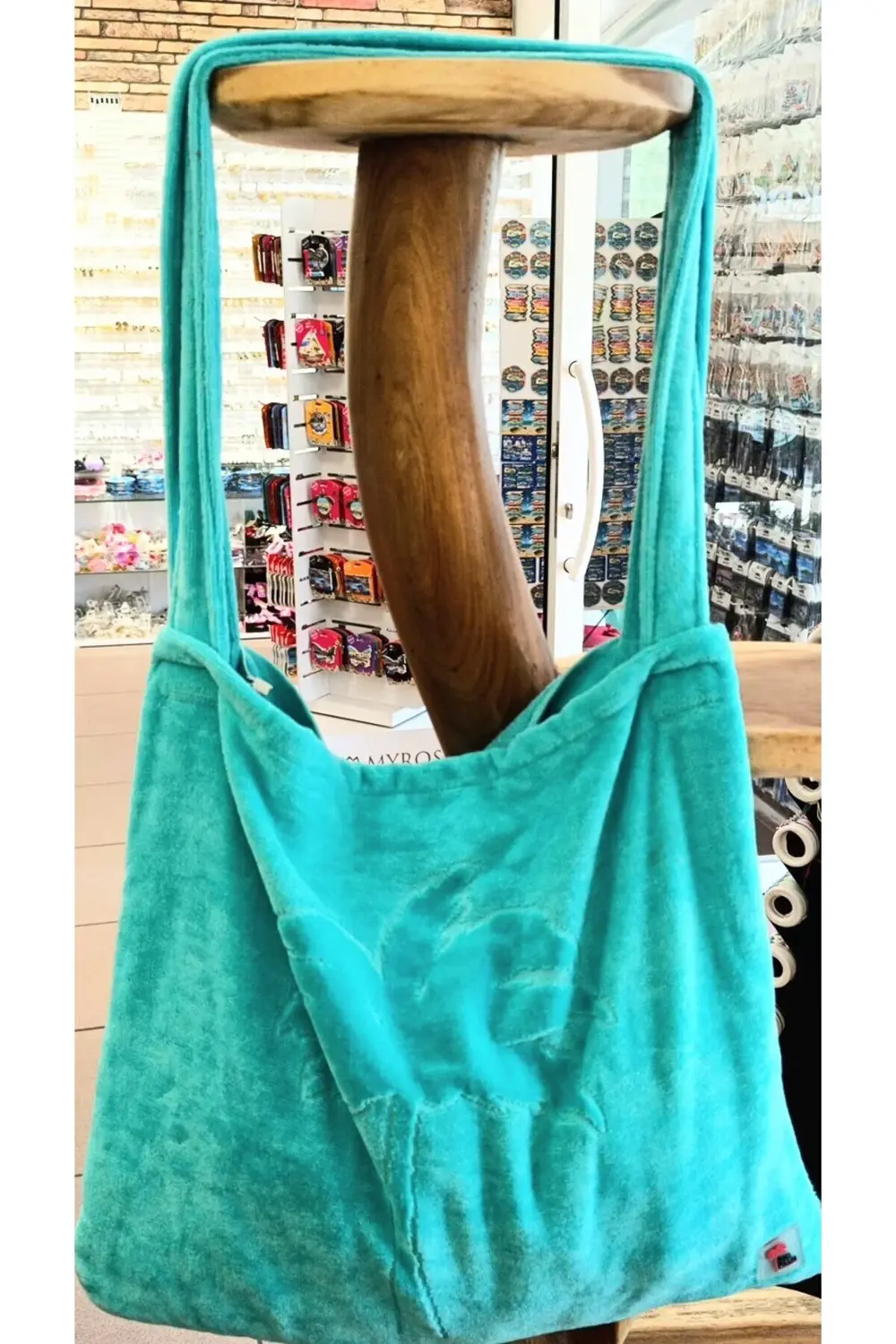 Plaj Çantasına Dönüşen %100 Pamuk Mavi Plaj Havlusu