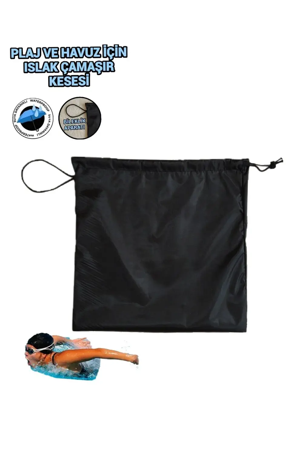 Plaj Havuz Su Sporları Islak Ve Kirli Çamaşır Kesesi 40x40