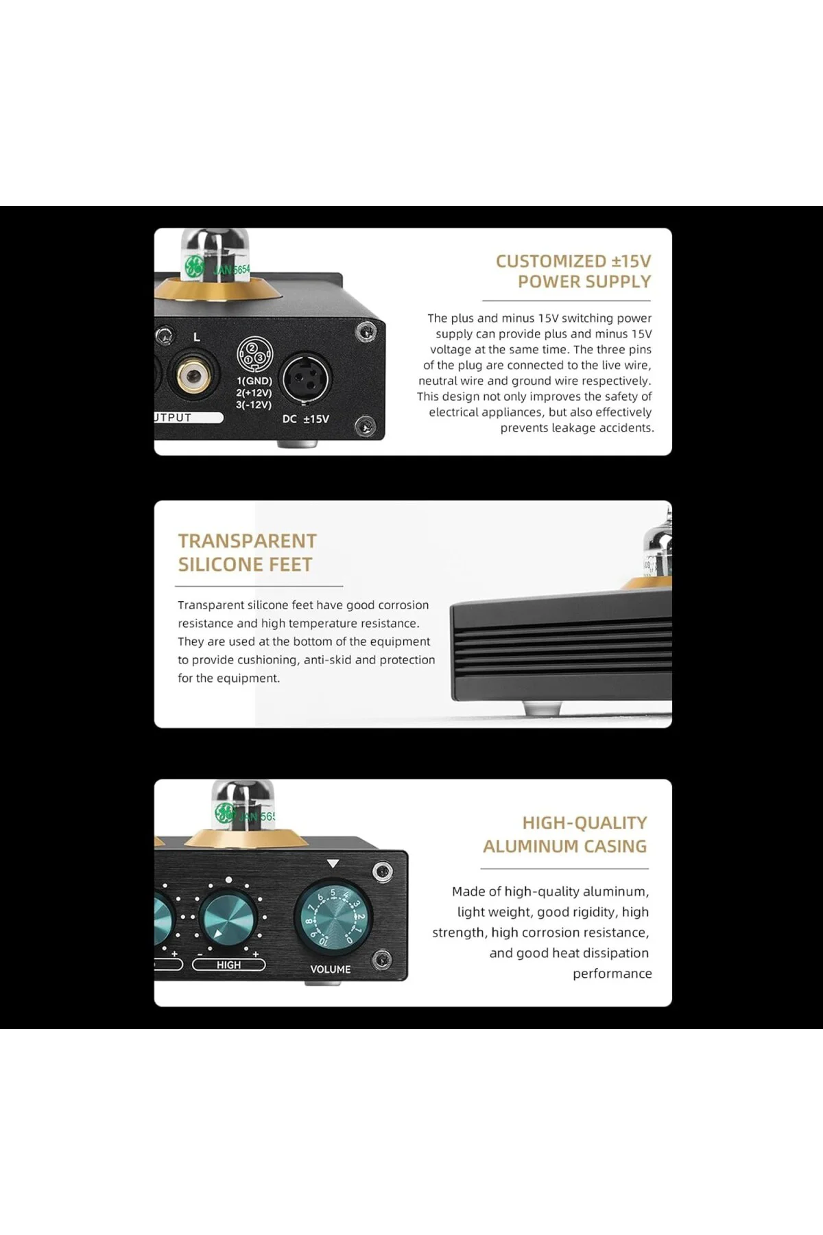 Plak çalar için tüp preamplifikatörü, elektrikli boru HiFi audiophile ön amplifikatör, iletk