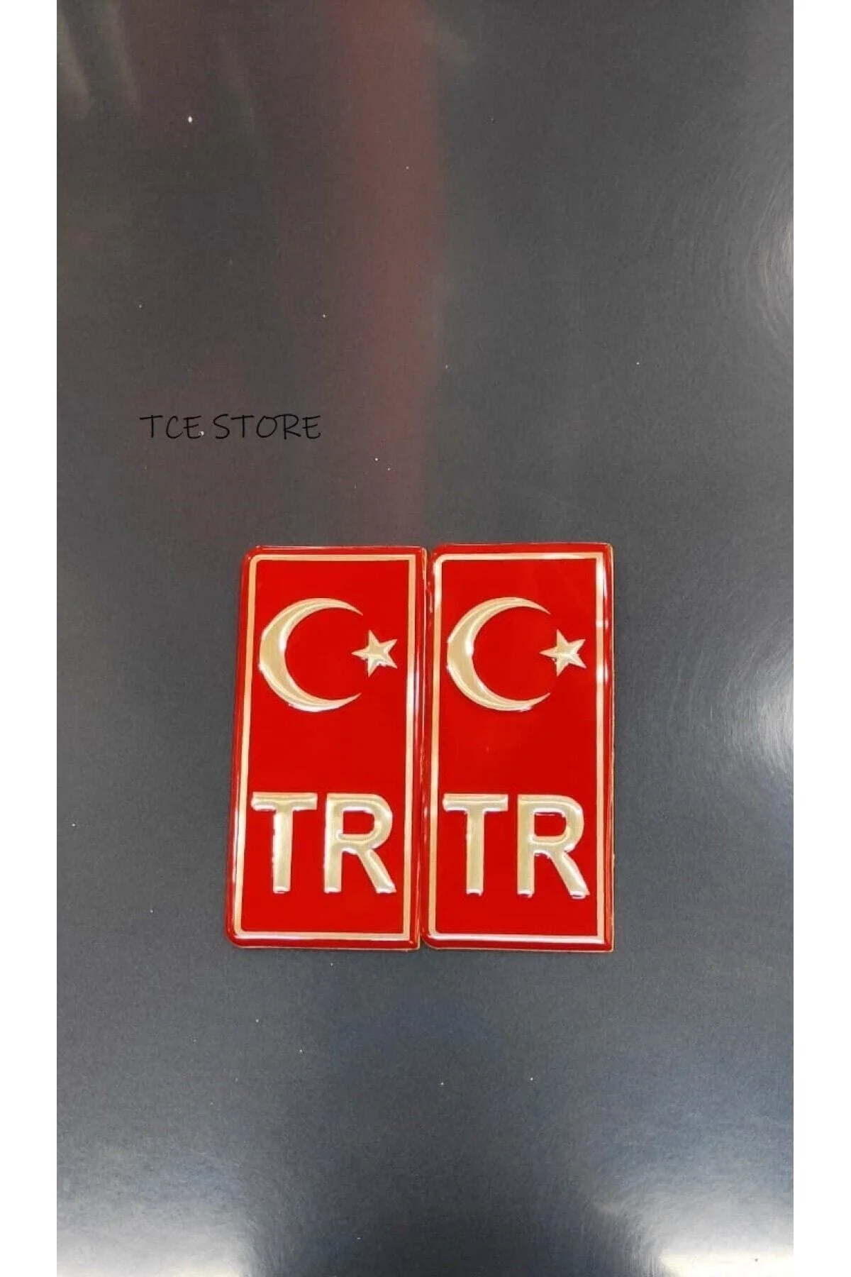 Plaka Tr Kırmızı Kabartmalı 2 Adet Kendinden Yapışkanlı Türk - Görsel 2