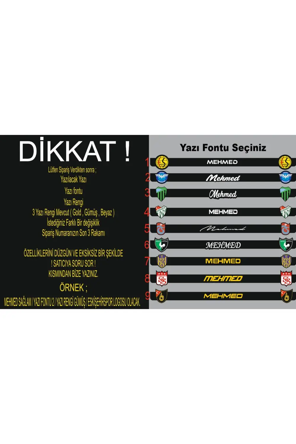 Plakalık Taraftar Kişiye Özel Pleksi Lazer Kesim (çift)