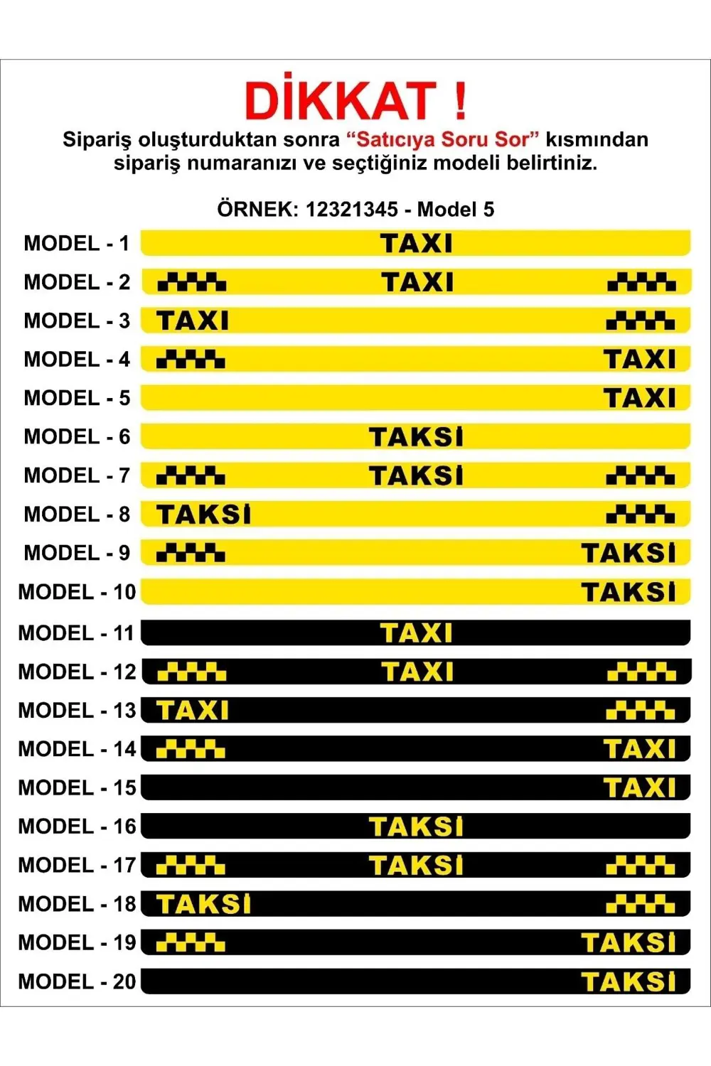 PLAKALIK TAXI MODEL LAZER KESİM PLEKSİ ( 2 ADET )