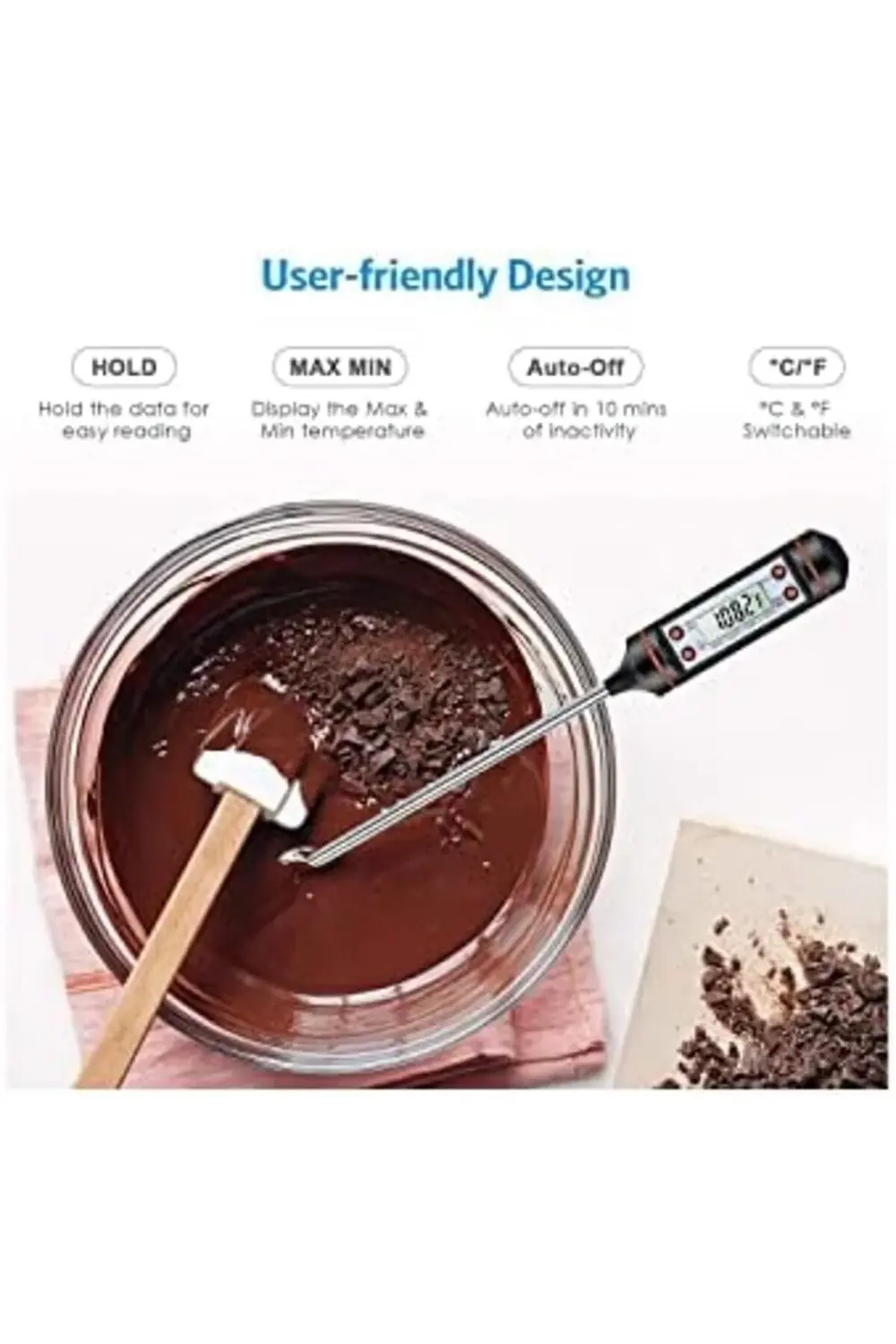 plamystical Gıda Termometresi Dijital Sıcaklık Derece Kutulu Et S