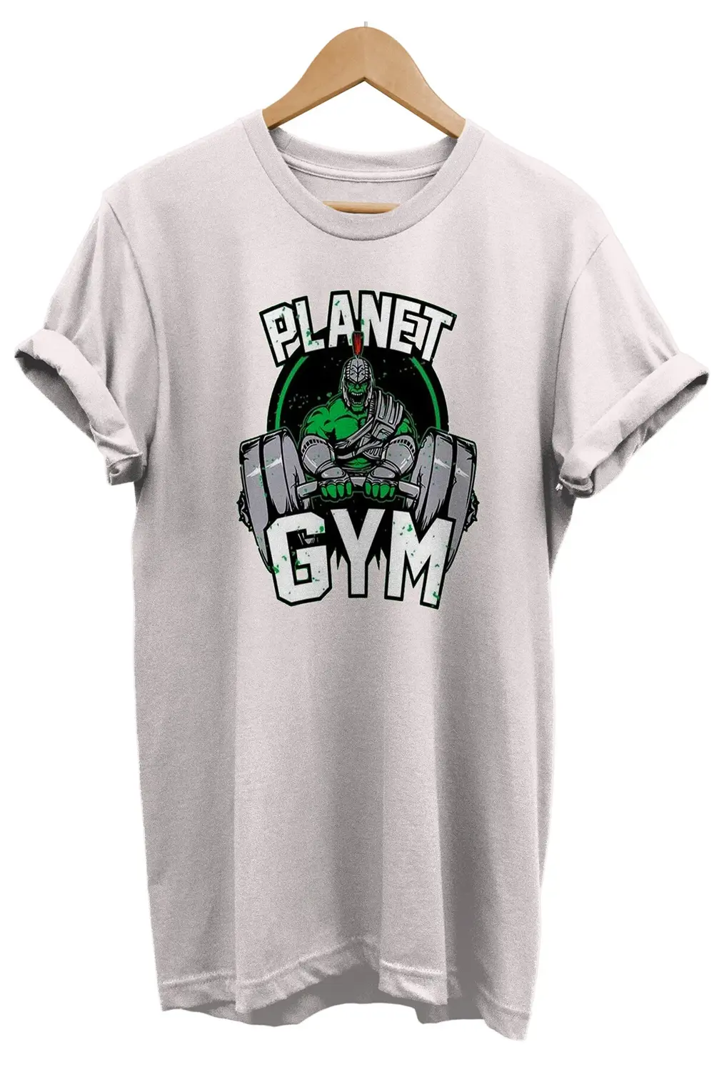 Planet Hulk Gym Baskılı %100 Pamuk Oversize T-shirt Büyük Beden T