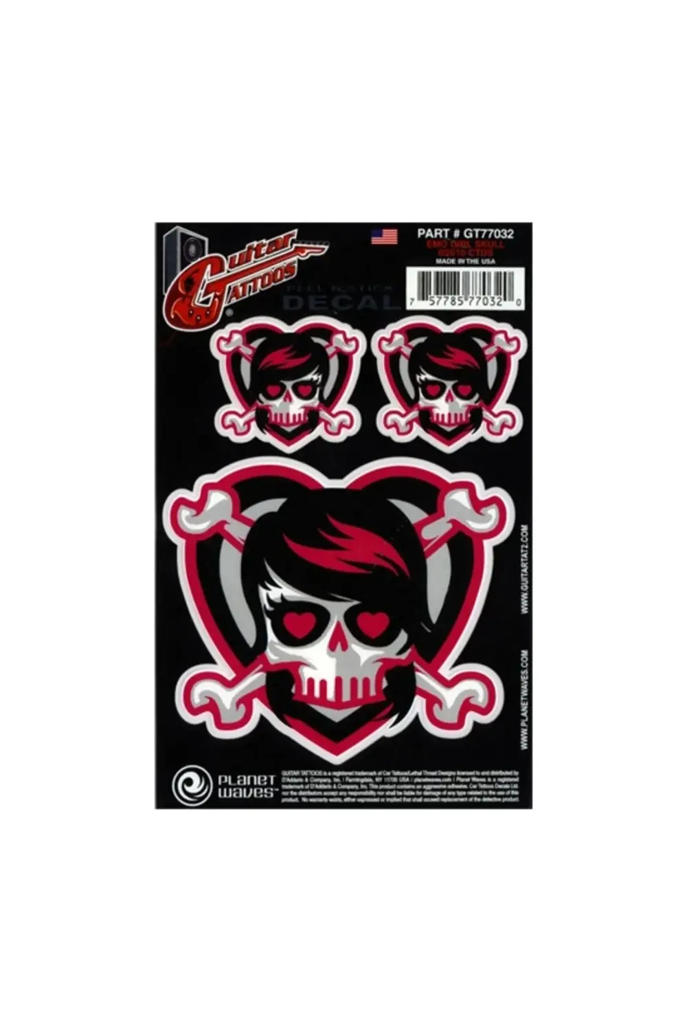 PLANETWAVES GT77032 GTR TATTOO- EMO GIRL SKULL STİCKER Gtr Tattoo