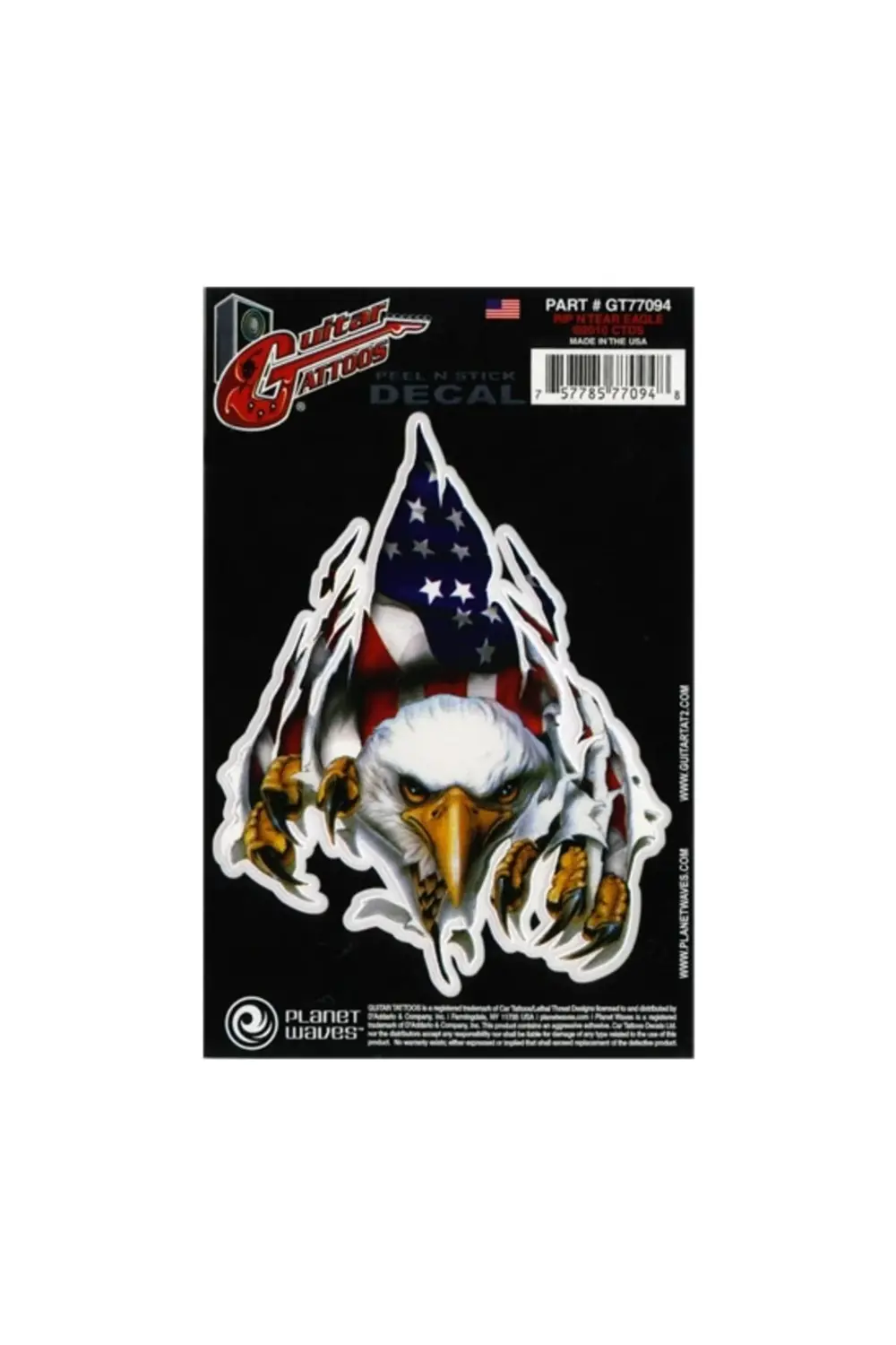 PLANETWAVES GT77094 GTR TATTOO- RIP N TEAR EAGLE STİCKER Gtr Tatt
