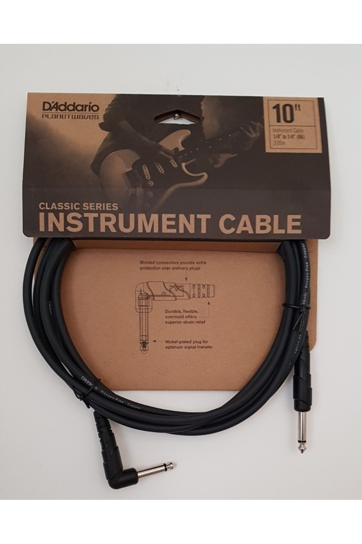 PLANETWAVES PWCGTRA10 GİTAR KABLO 10 İNCH CABLE RİGHT ANGLE Gitar