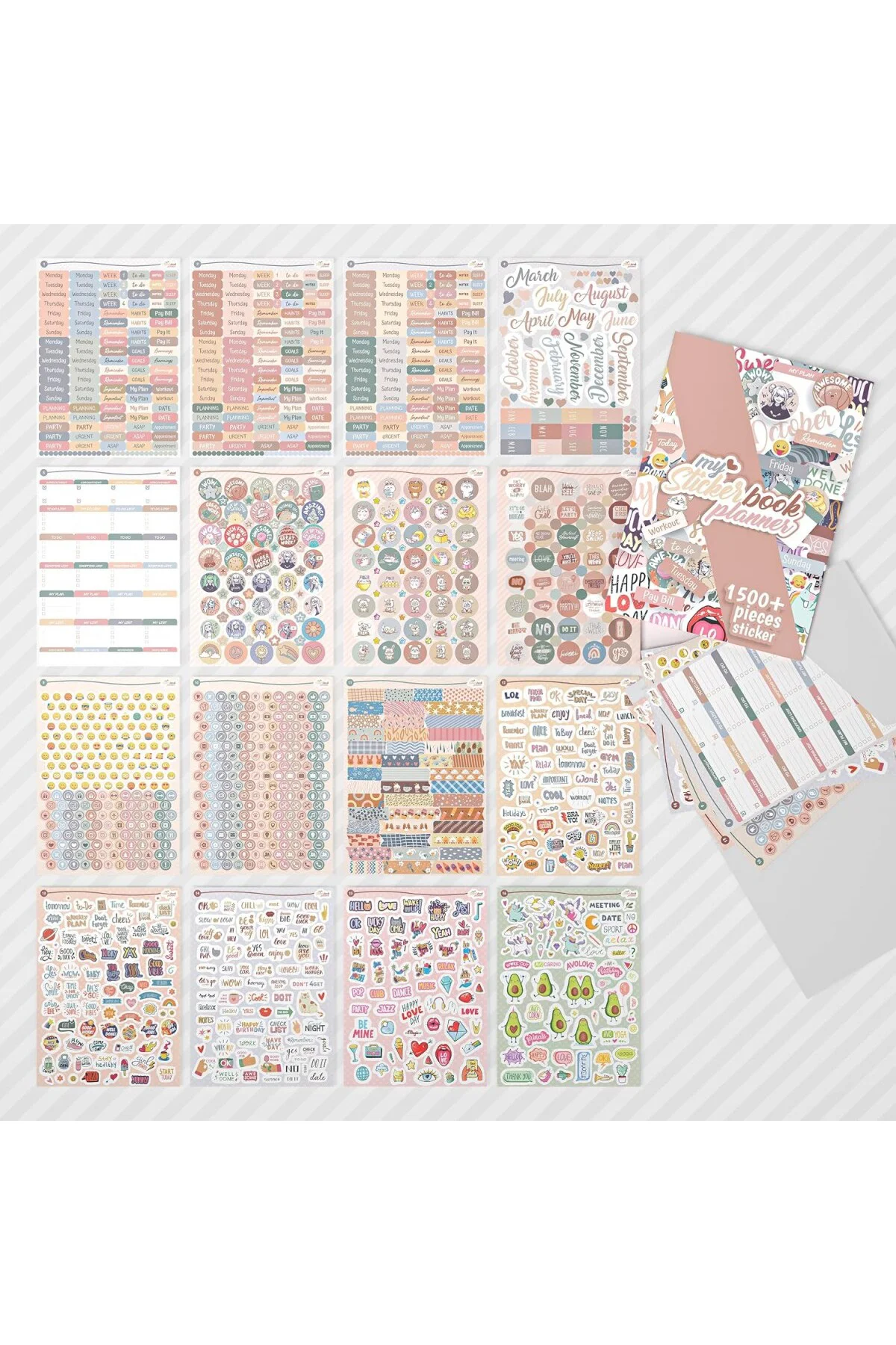 Planner Sticker Set - 1500+ Adet Çıkartma - Takvim, Ajanda, Günlü