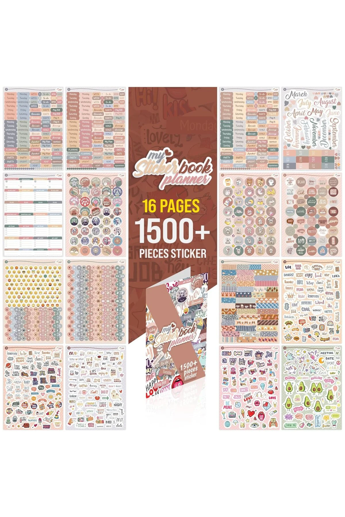 Planner Sticker Set - 1500+ Adet Çıkartma - Takvim, Ajanda, Günlü