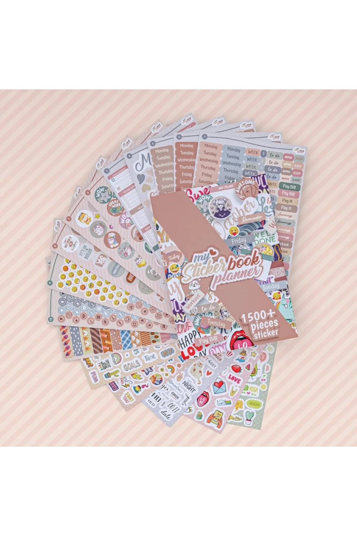 Planner Sticker Set 1500+ Adet Çıkartma Takvim, Ajanda, Günlük, Planlayıcı, Not