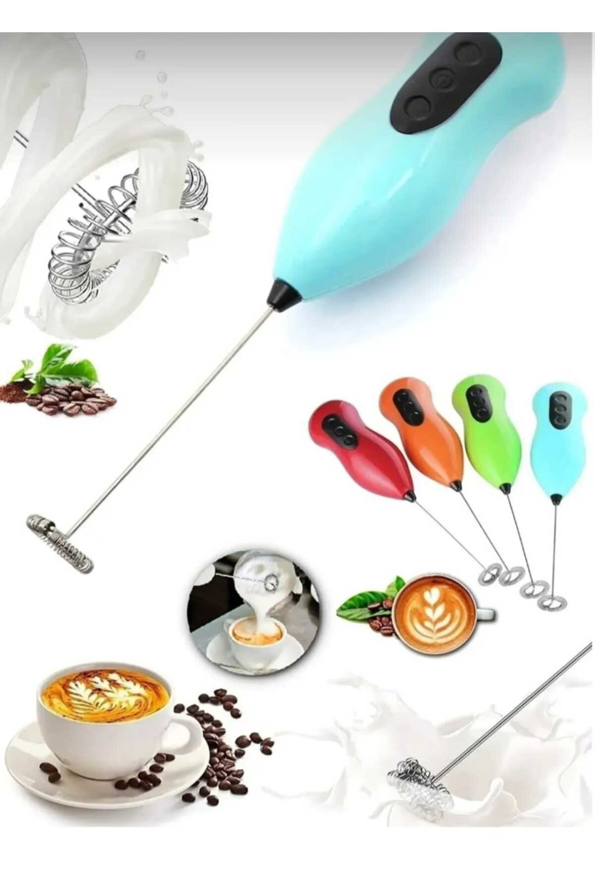 Plaova Çelik Uçlu Pilli Kahve Sos Krema Mama Süt Köpürtücü Yumurt