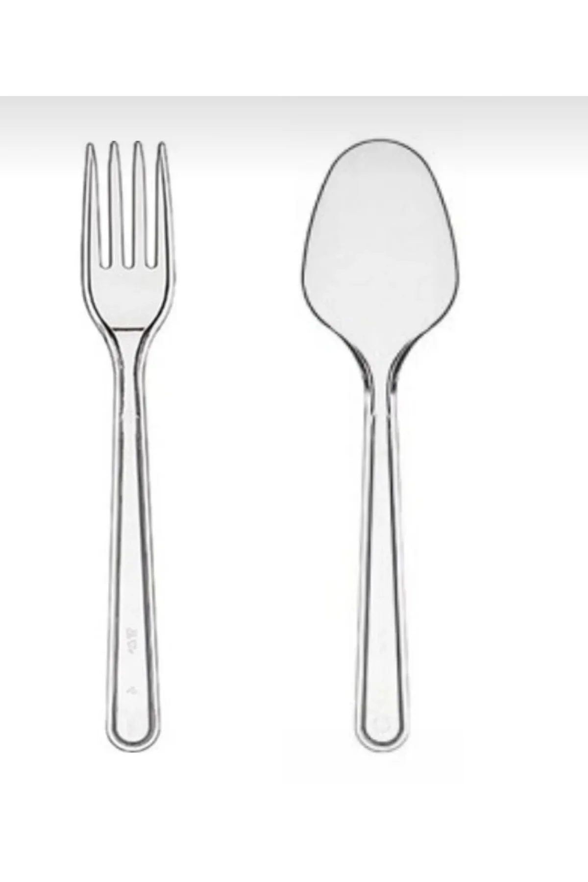 Plastik 100 Adet Kaşık 100 Adet Çatal. Tek Kullanımlık Set