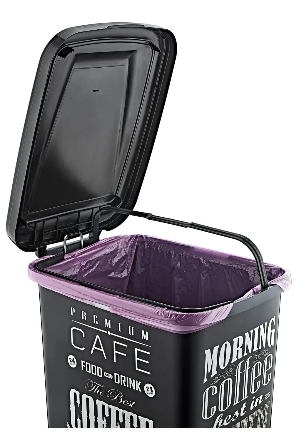 Plastik 25 lt Slim Pedallı Çöp Kovası Yeşil (İç Kovalı)