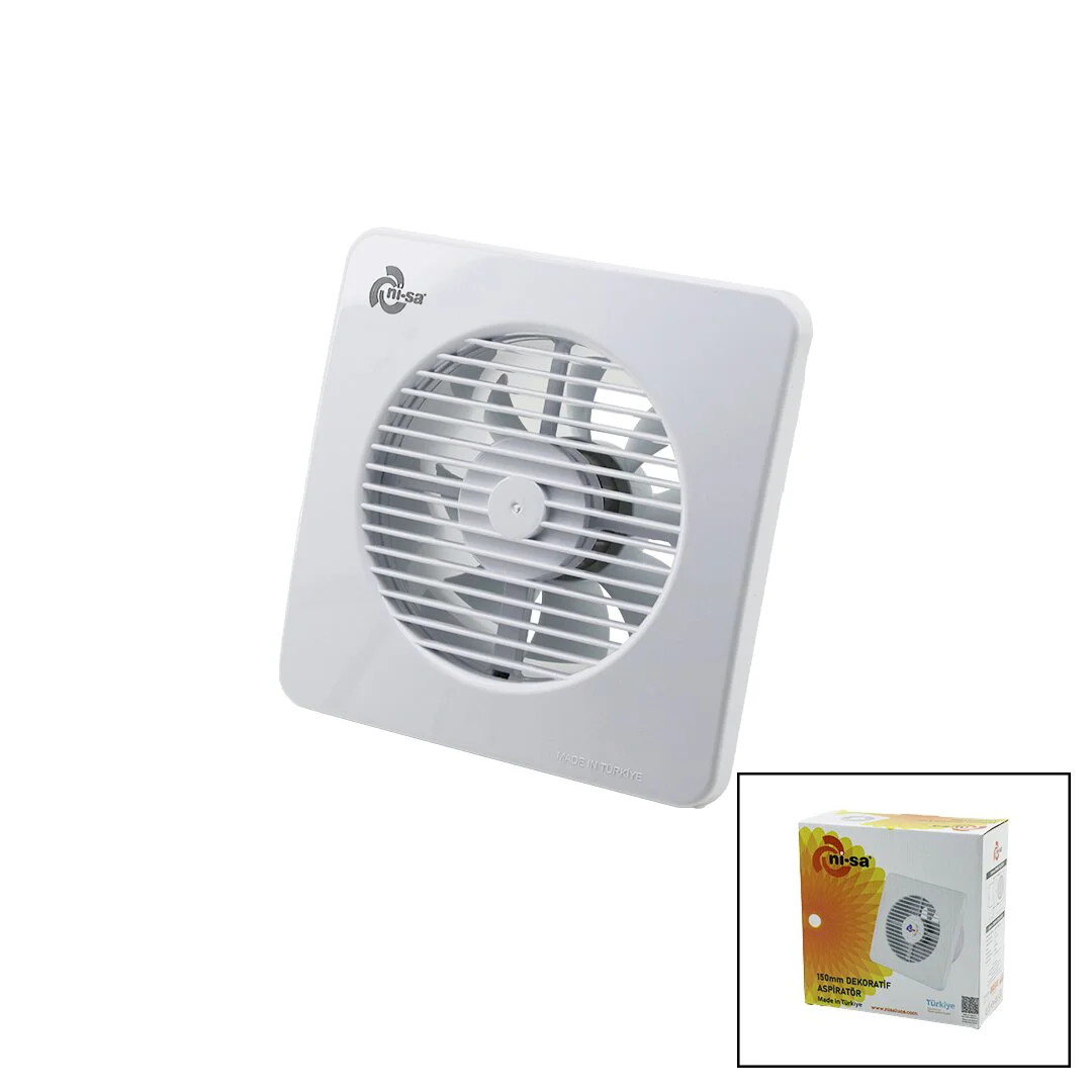 Plastik Aspiratör 150 6İNÇ Banyo Tuvalet Havalandırma Aspiratörü 20W 320M3/H EBT-150