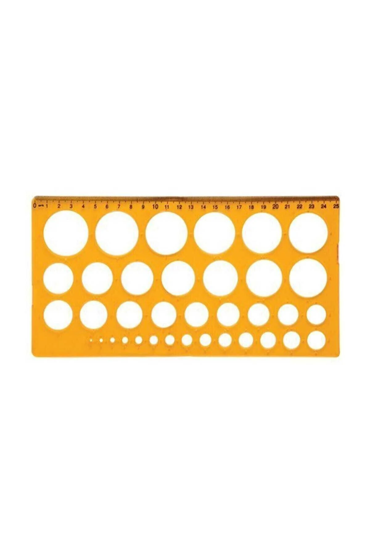 Plastik Daire Şablonu Cetveli 1-36 mm 25 cm 085