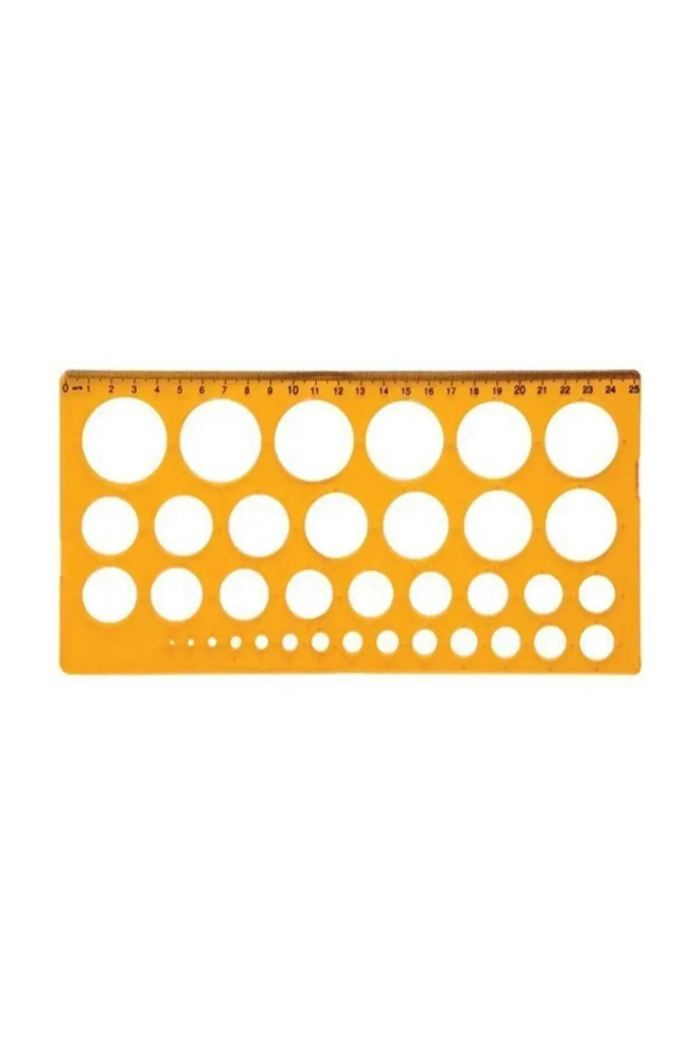 Plastik Daire Şablonu Cetveli 1-36 mm 25 cm 085