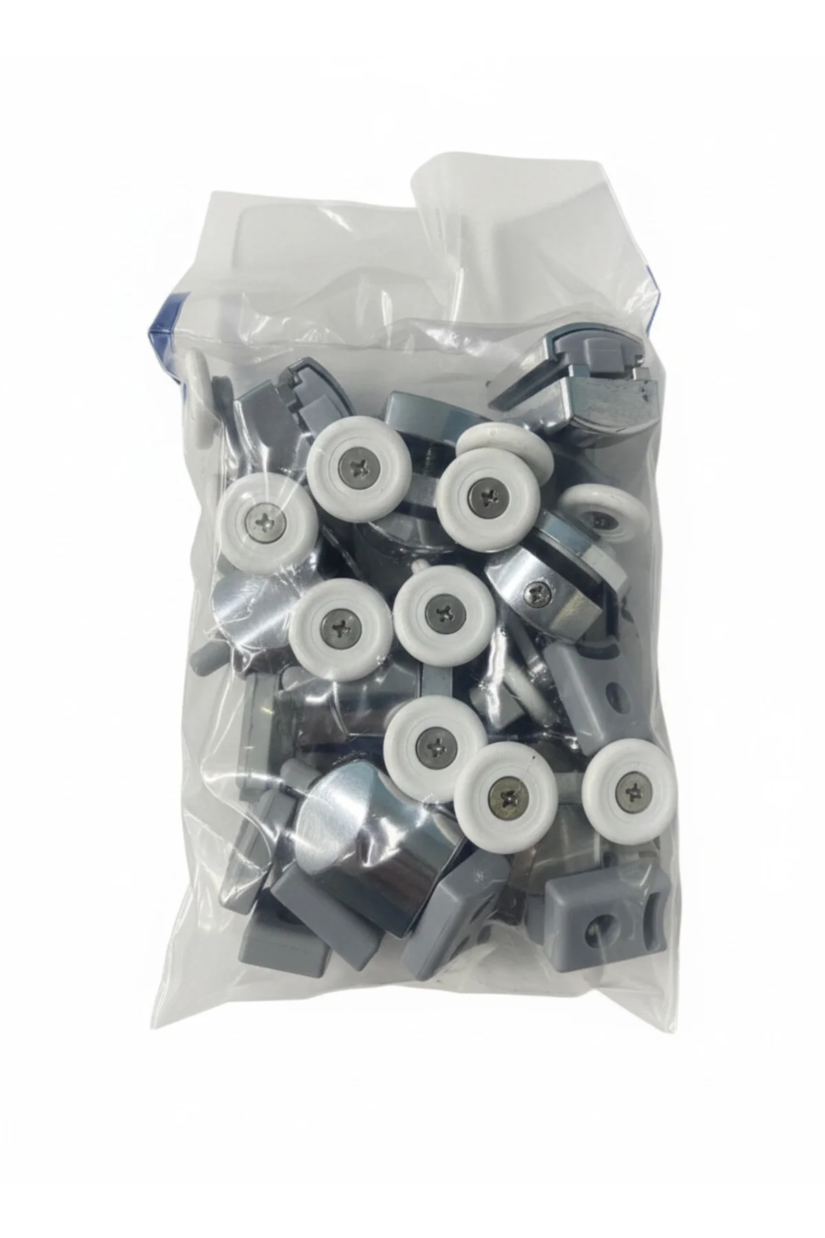 Plastik Duşakabin Tekeri Tekerleği Rulmanı 8'li Set Parlak Krom 22 Mm Teker Çapı Plastik Duşakabin Tekeri Tekerleği Rulmanı 8'li Set Parlak Krom 22 Mm Teker Çapı - Görsel 2