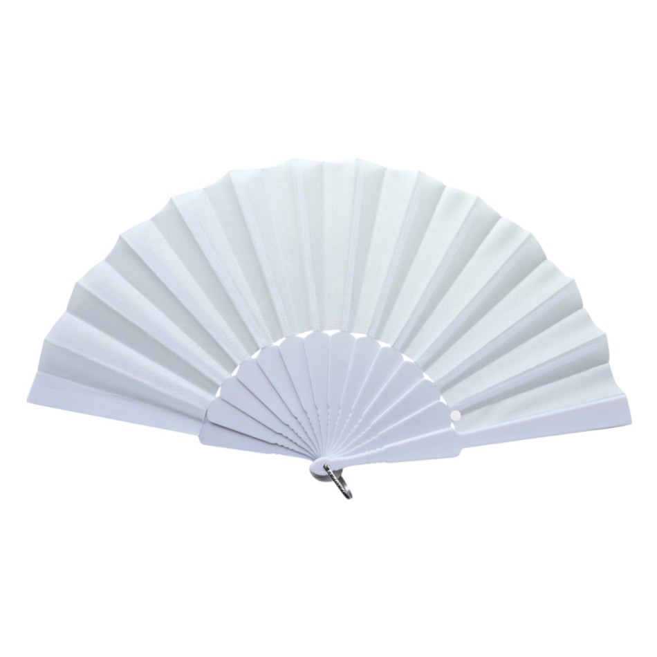 Plastik Düz Kumaş Yelpaze 12 li Beyaz
