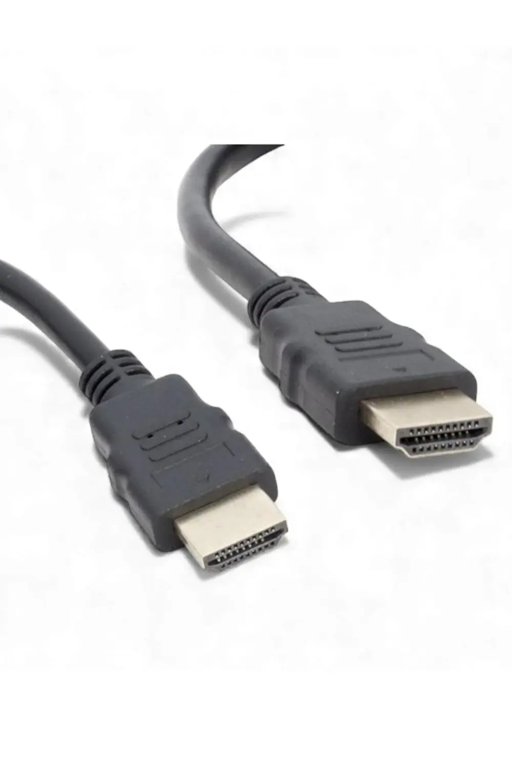 Plastik Düz Siyah 1.5 Metre HDMI Kablo – Gold Uçlu, Yüksek Çözünü