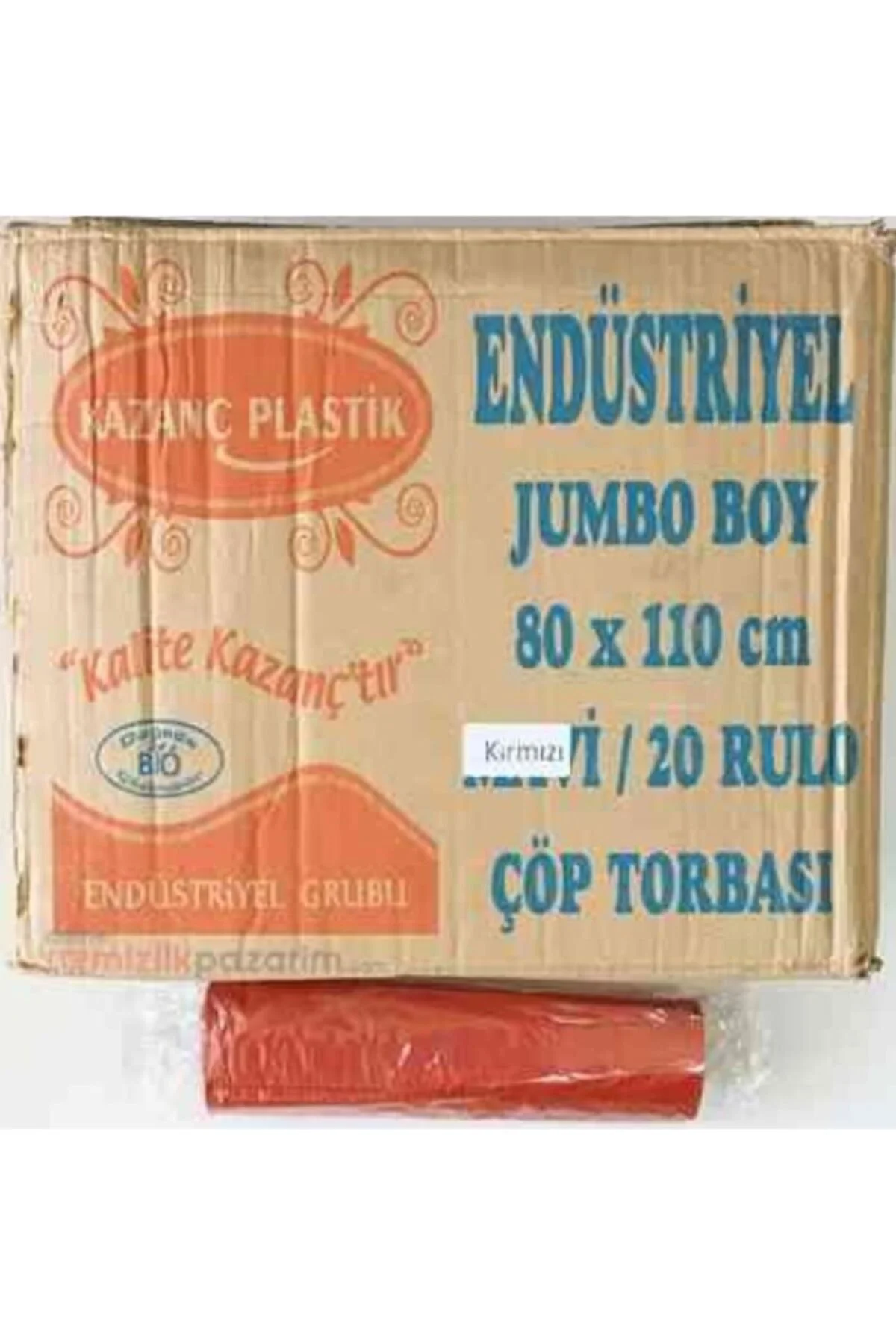 Plastik Endüstriyel Jumbo Çöp Torbası 20 Adet Kırmızı 80 X 110 Cm