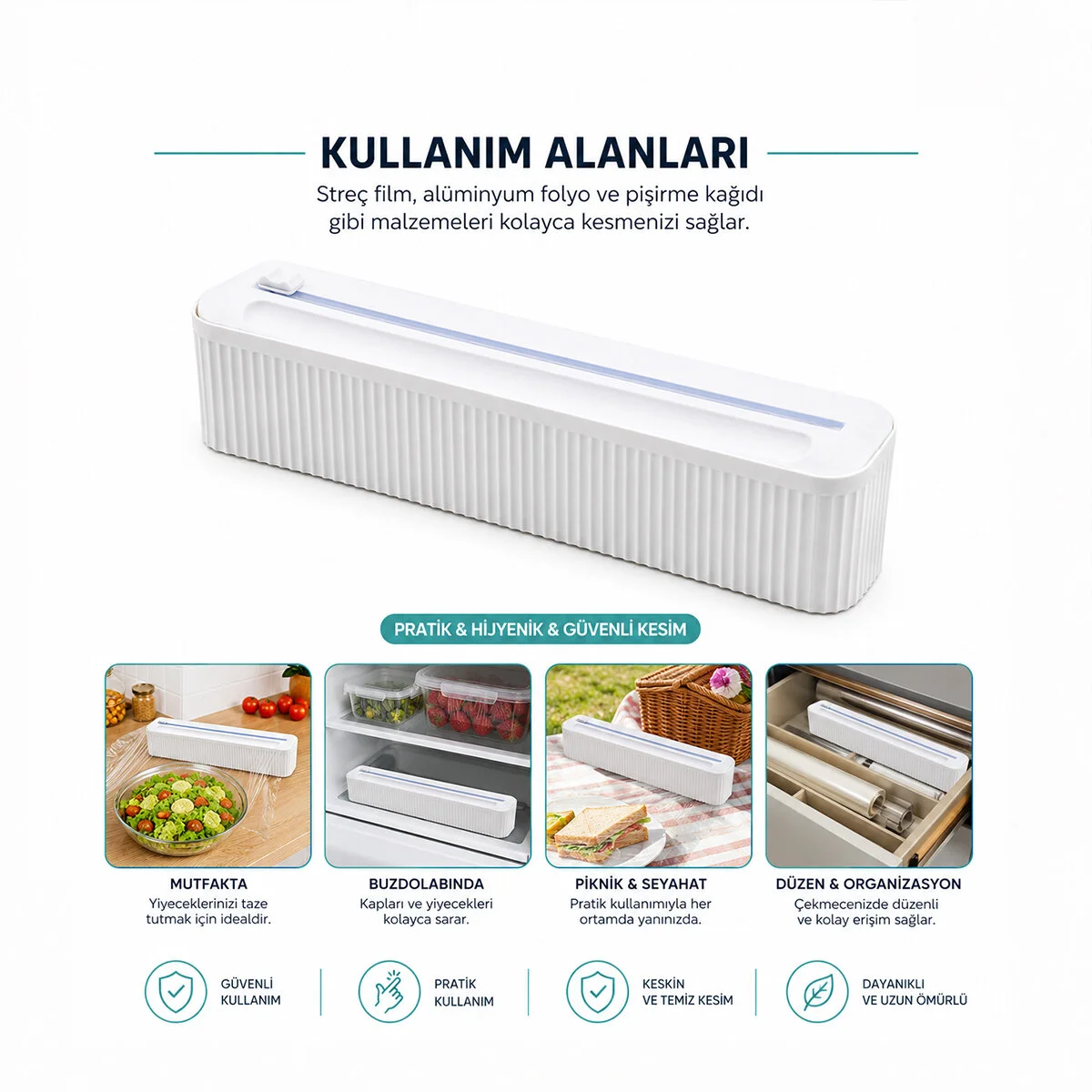 Plastik Folyo - Streçlik Film Kesici 35CM Pratik Kesme Aparatlı Manyetik Sabitleme Fiyatı, Yorumları ve Özellikleri