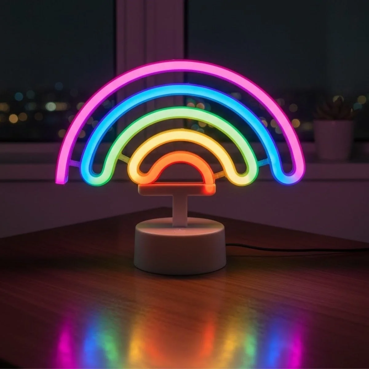 Plastik Gökkuşağı Neon Led Işık – Dekoratif Renkli Masaüstü Ve Ambiyans Aydınlatması Bx40 Fiyatı, Yorumları ve Özellikleri