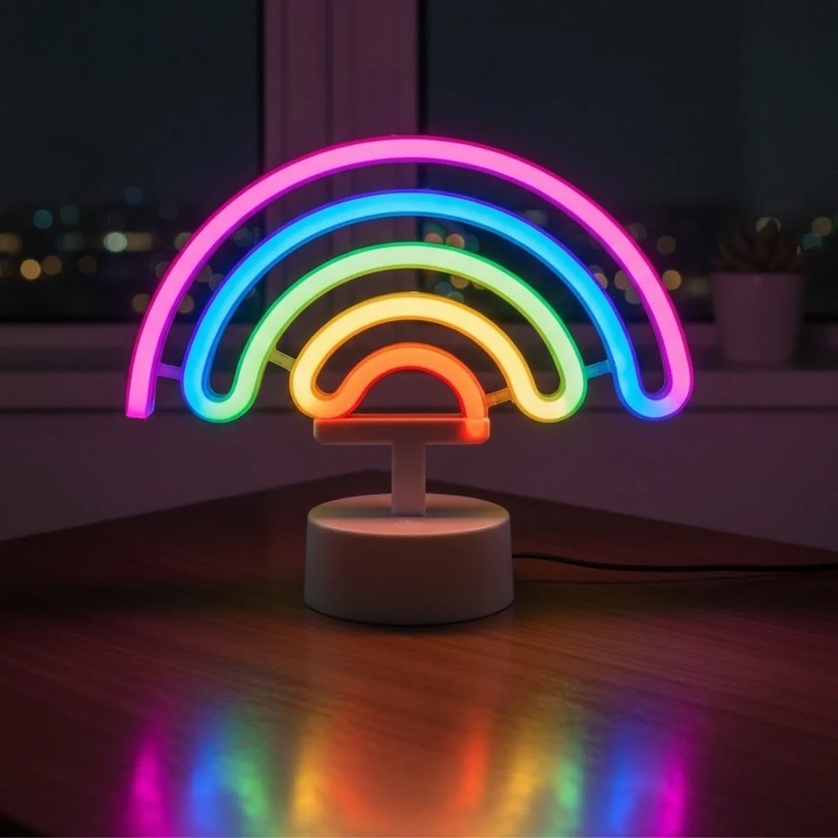 Plastik Gökkuşağı Neon LED Işık – Dekoratif Renkli Masaüstü ve Ambiyans Aydınlatması Fiyatı, Yorumları ve Özellikleri