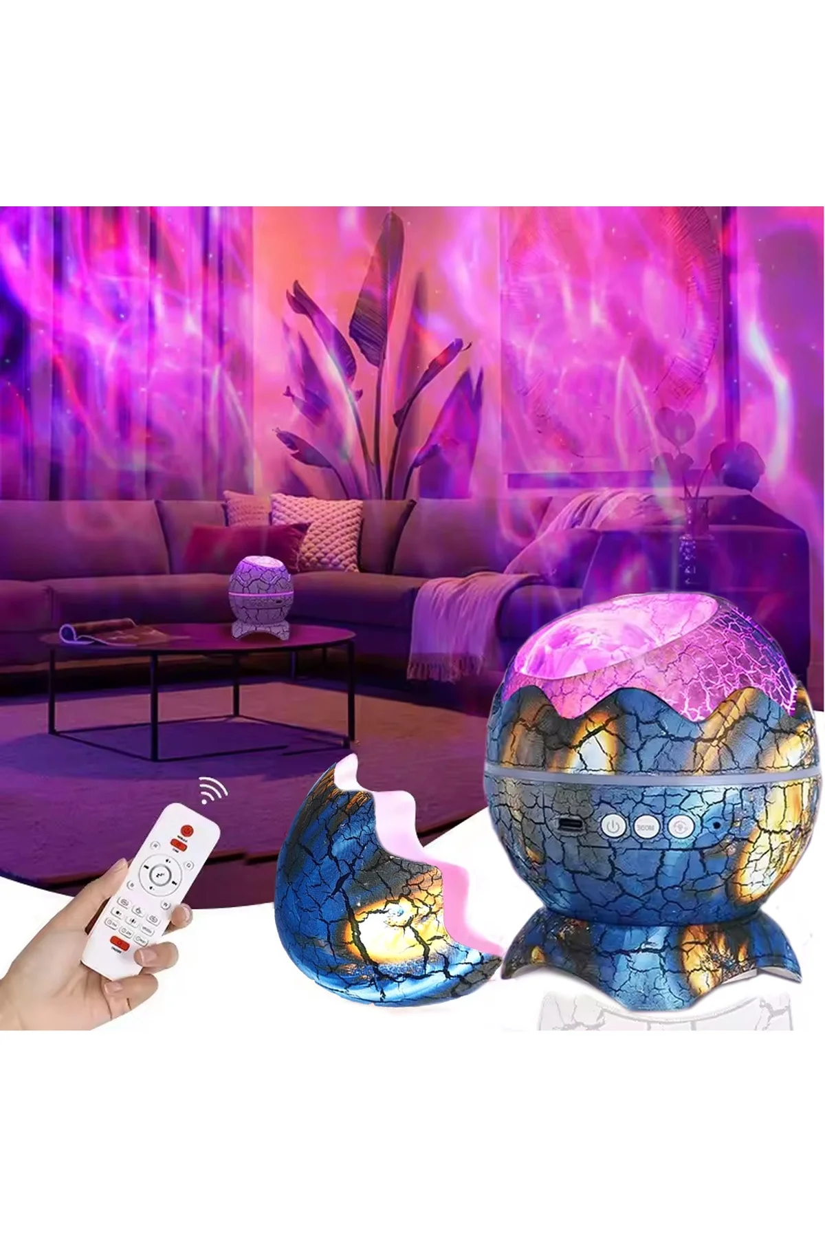 Plastik gövdeli mavi gece lambası, elektrikli, bluetooth hoparlörlü, 10 x 15 cm - 10 x 15 Boyut/Ebat Fiyatı, Yorumları ve Özellikleri