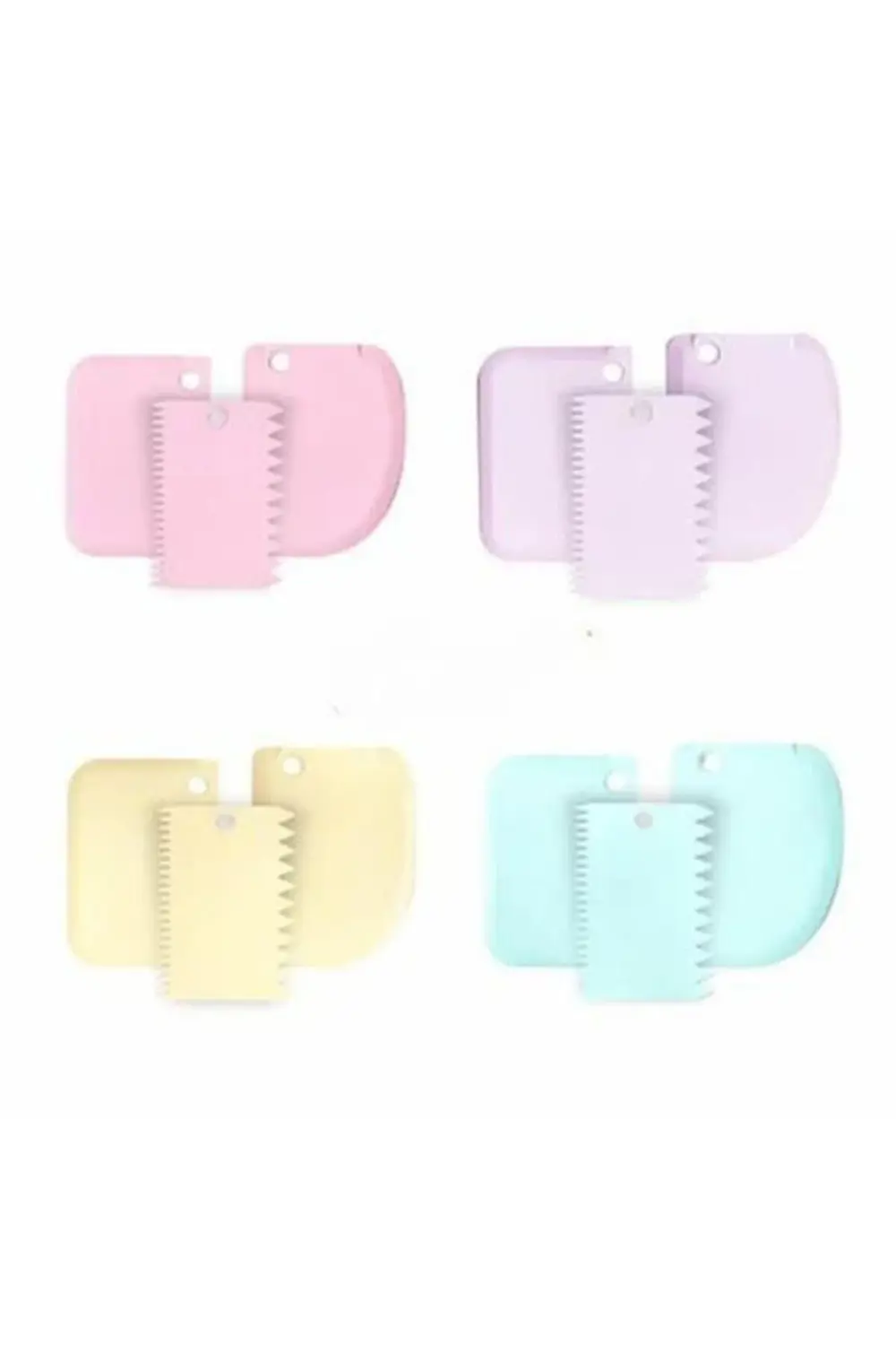 Plastik Hamur Kazıyıcı Hamur Kesici Şanti Tarağı 3’lü Set Plastik