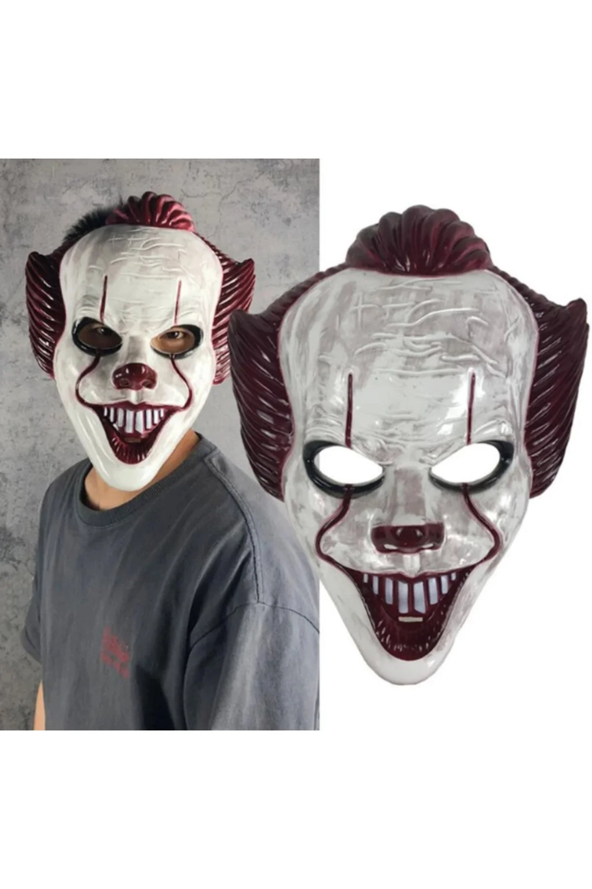 Plastik Joker Maskesi Killer Palyaço Maskesi GO506089Gosa3384 Plastik Joker Maskesi Killer Palyaço Maskesi GO506089Gosa3384