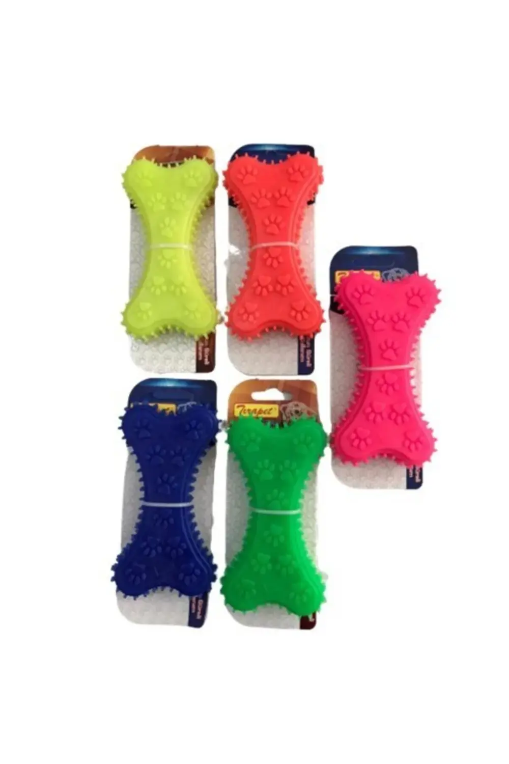 Plastik Kemik Pati Desen Köpek Oyuncağı L