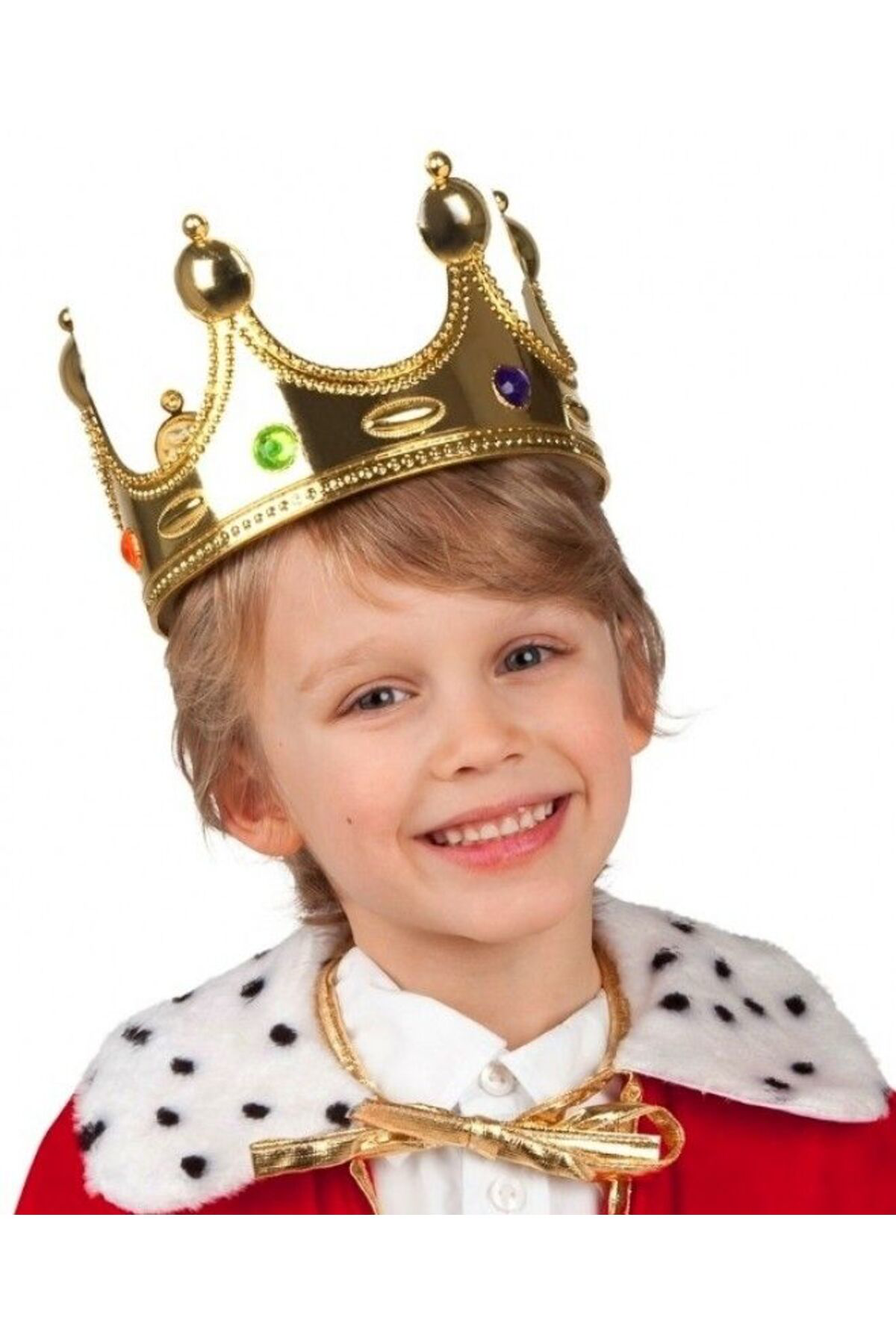  Allturco  Plastik Kral Tacı Altın Renk Çocuk Boy (4825)