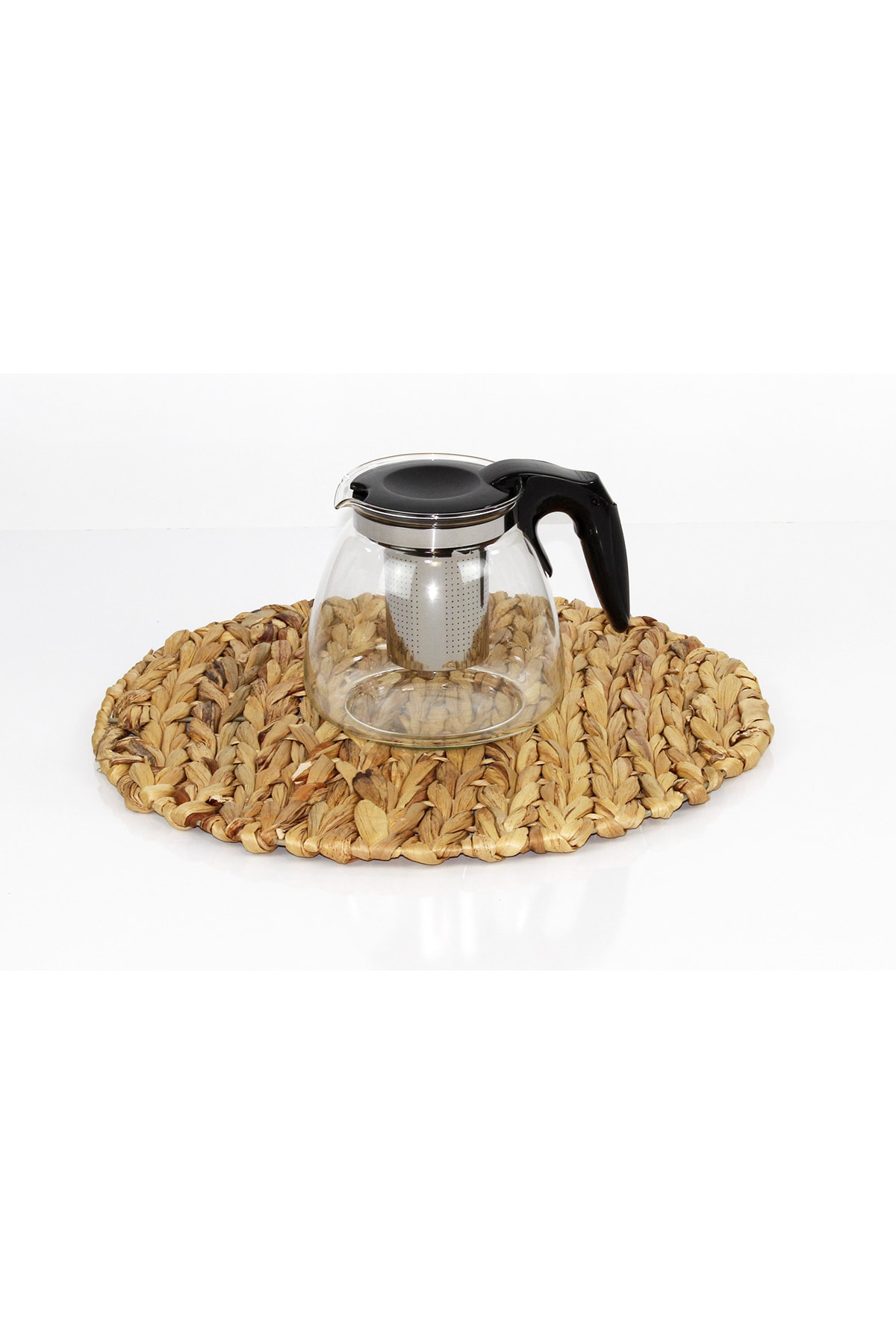 Eminhome Plastik Kulplu Süzgeçli Cam Demlik