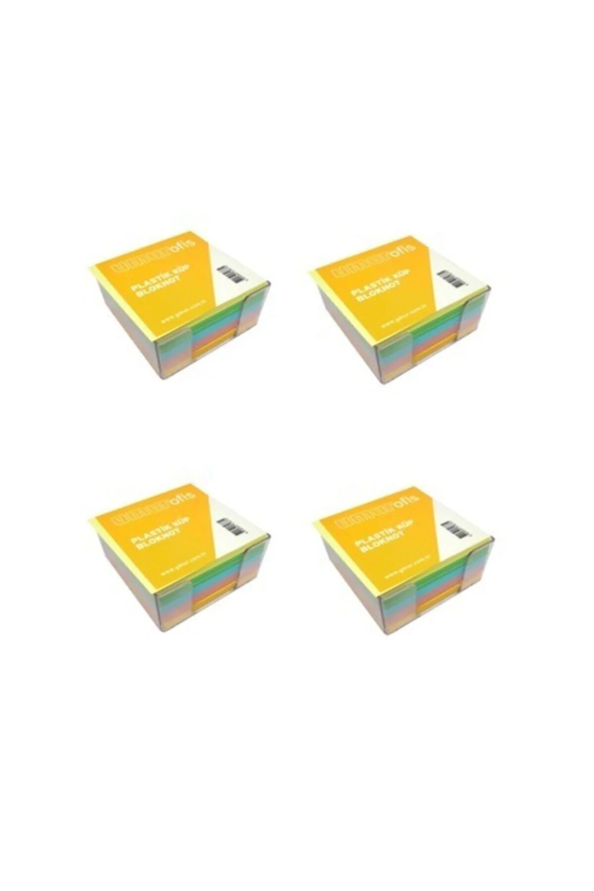 Plastik Kutulu Renkli Küp Blok 8.5x8.5cm 4 Adet Kx